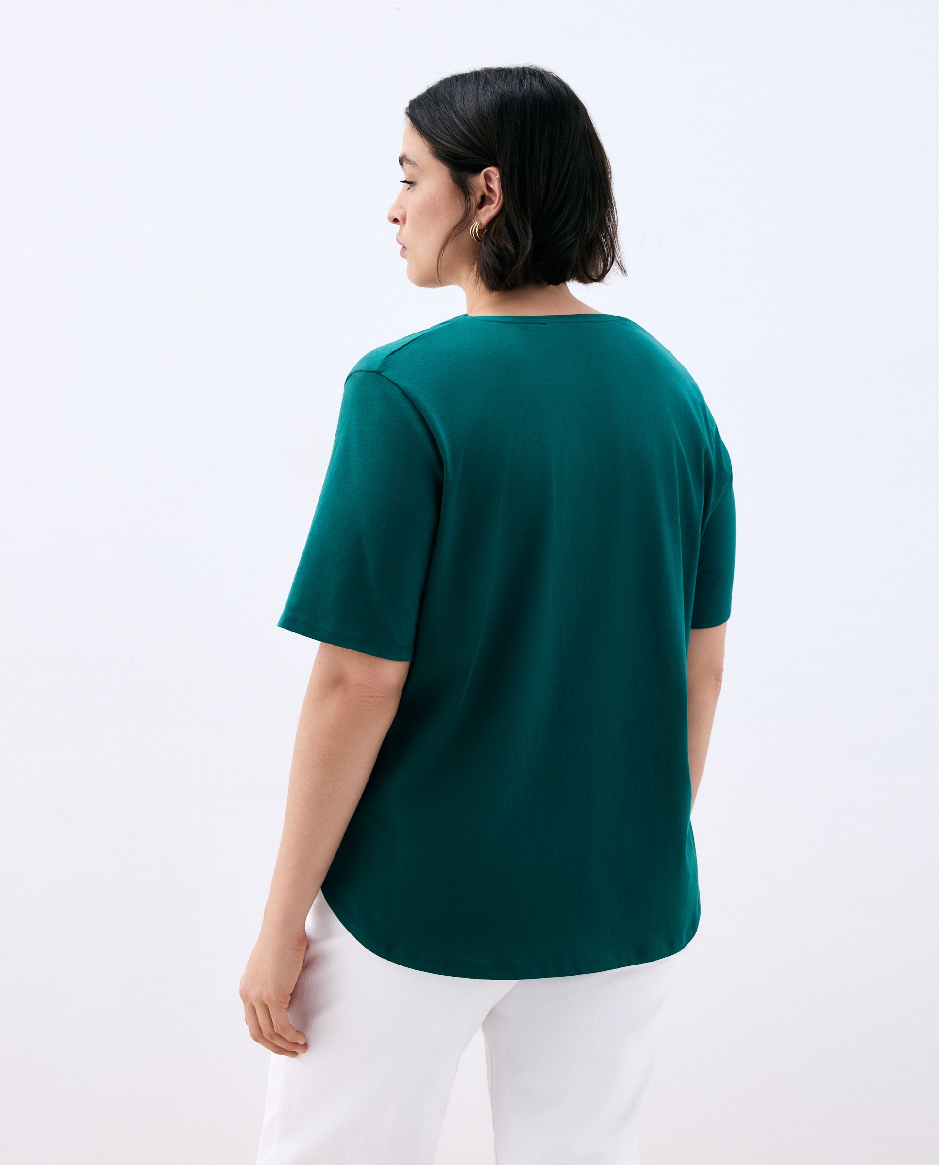 T-shirt Lisa com Manga Curta Verde-3