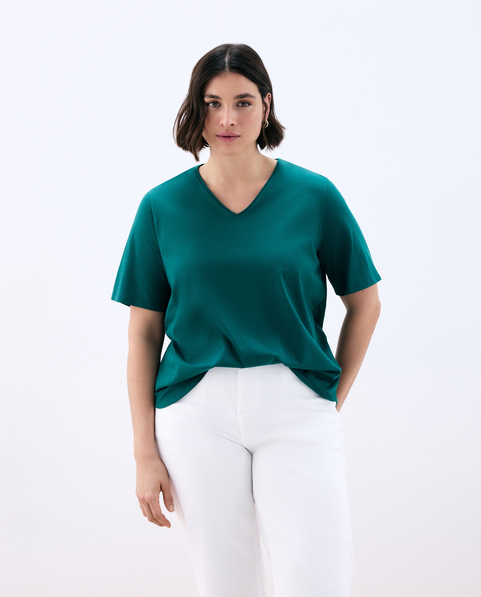 T-shirt Lisa com Manga Curta Verde-2
