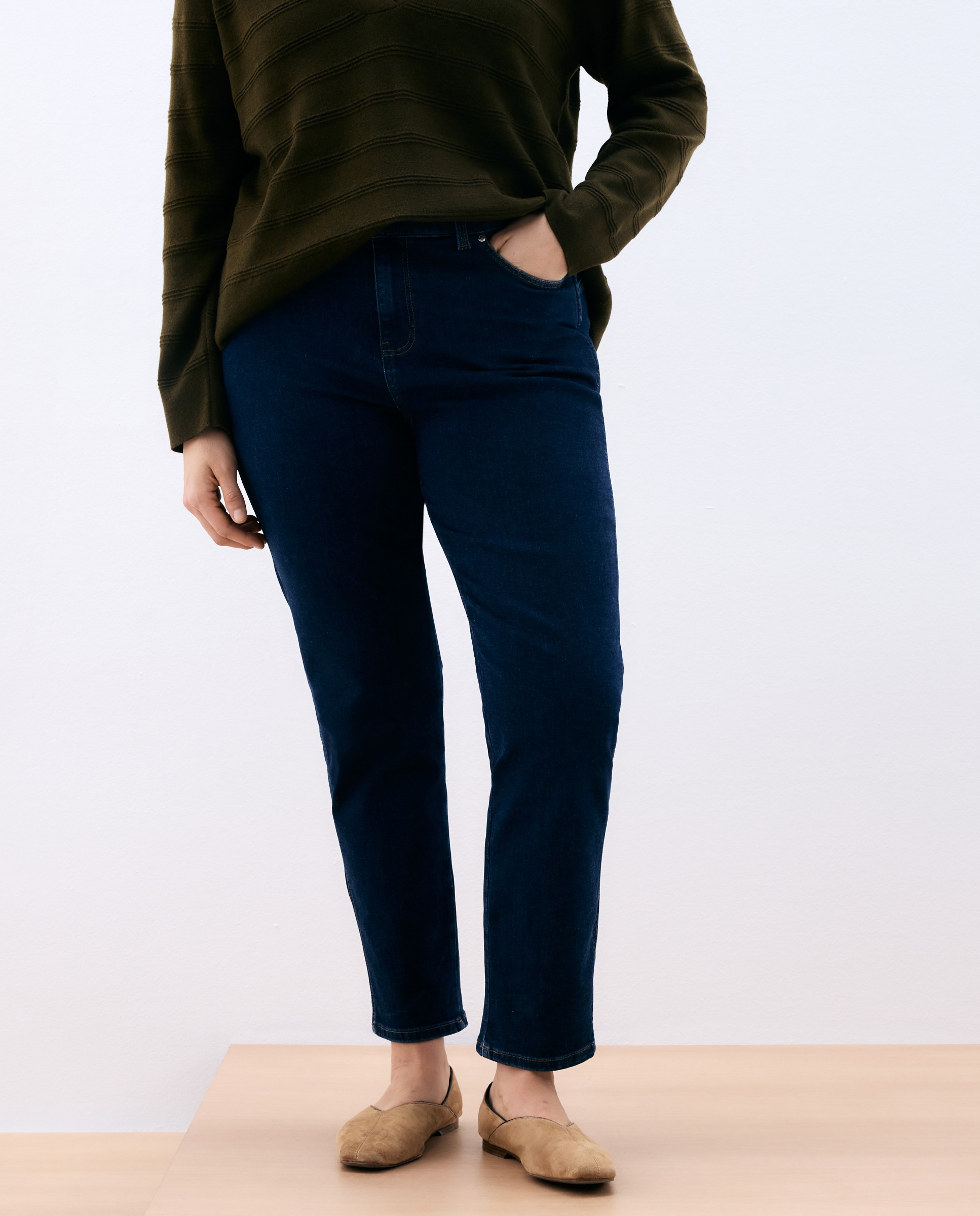 Jeans de Cinco Bolsos Push-Up Azul-escuro-2