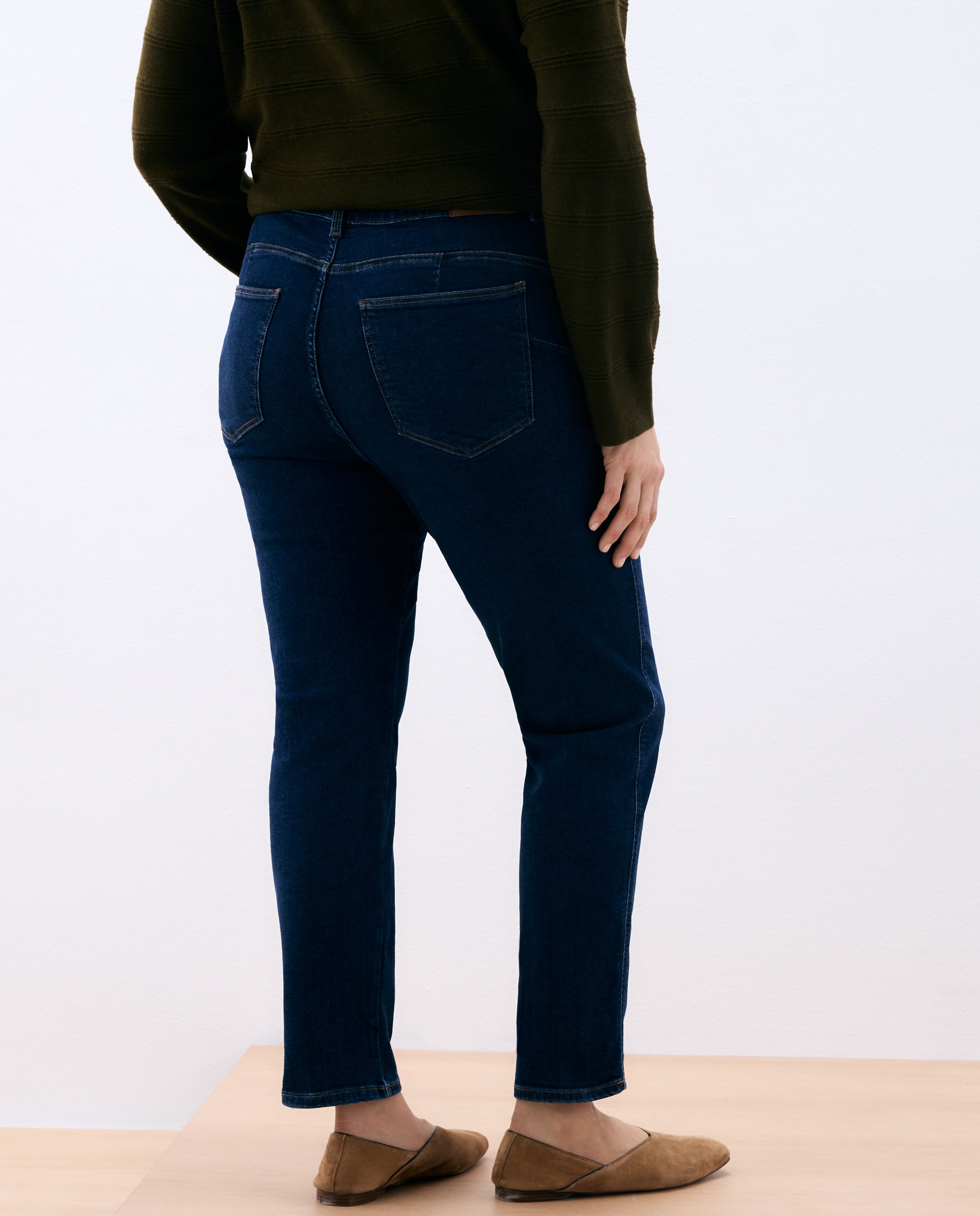 Jeans de Cinco Bolsos Push-Up Azul-escuro-3