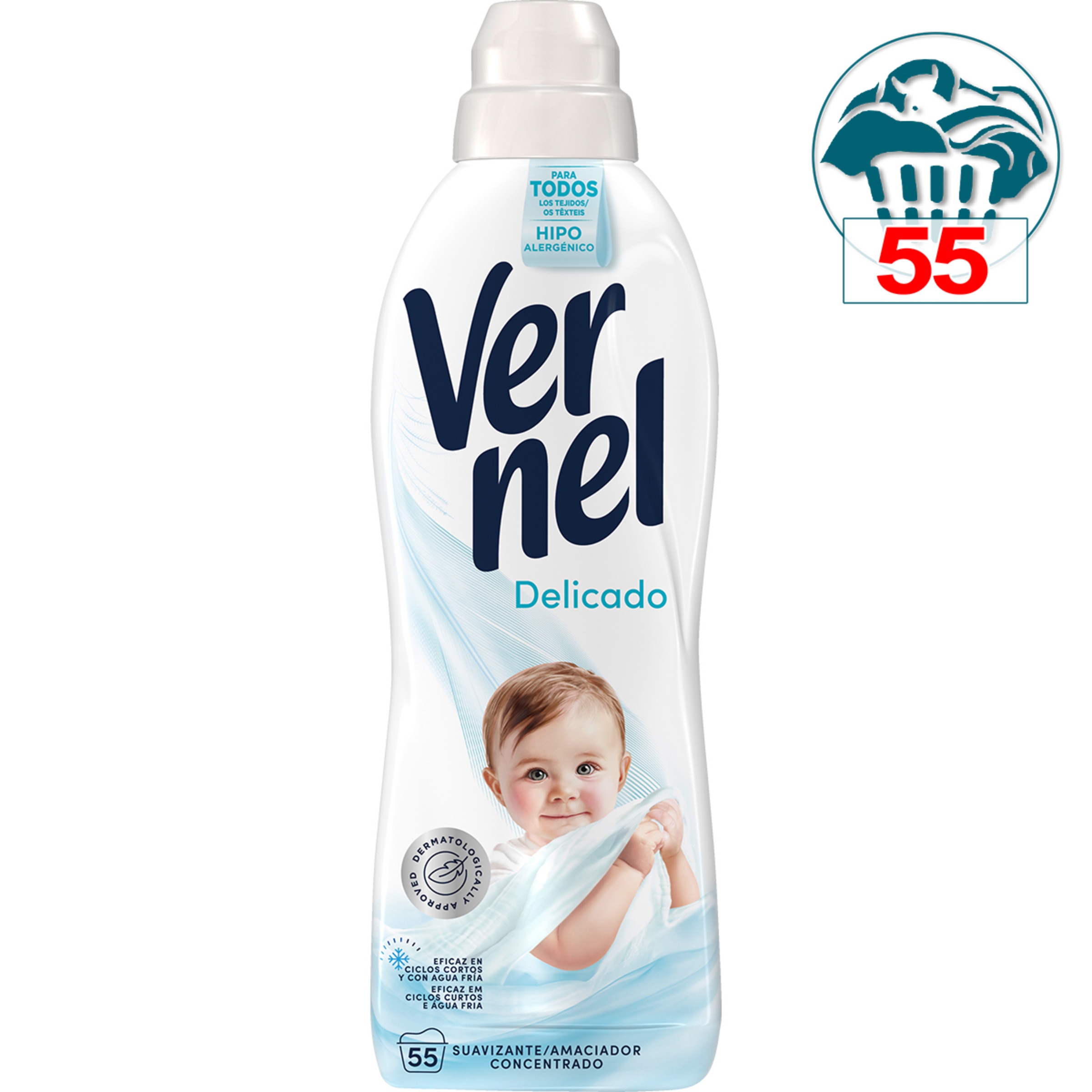 suavizante concentrado delicado para pieles sensibles y alérgicas botella 55 dosis