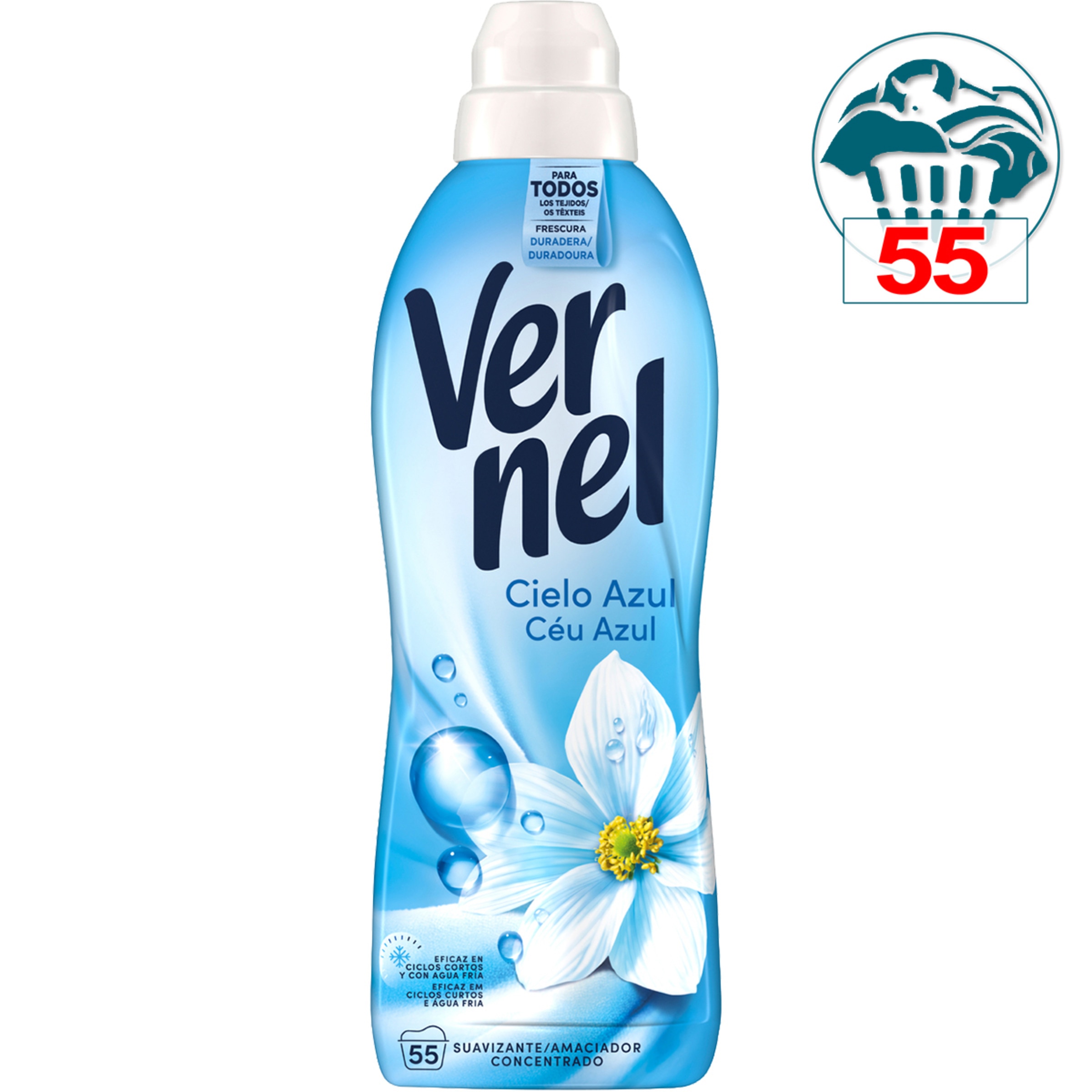suavizante concentrado frescor Cielo Azul botella 55 dosis