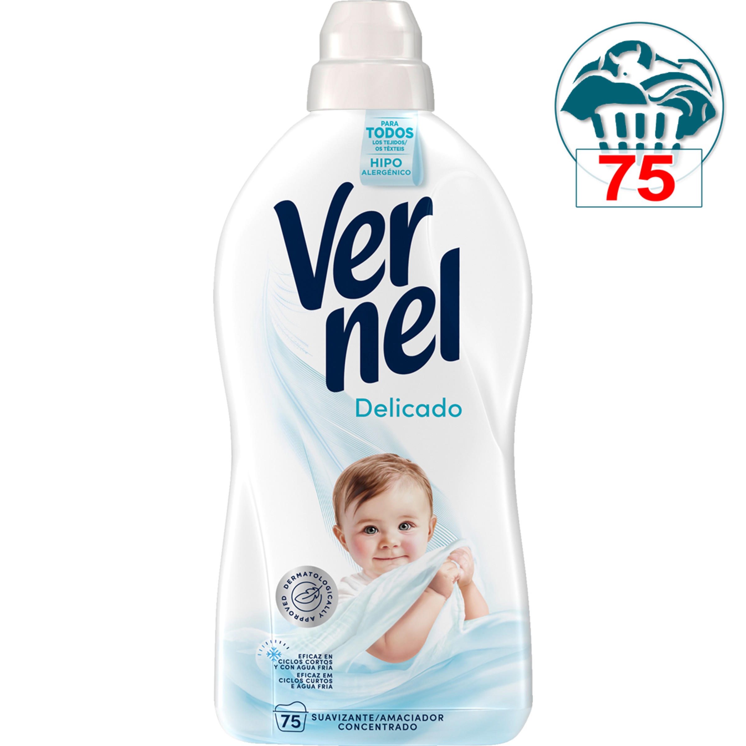 suavizante concentrado delicado para pieles sensibles y alérgicas botella 75 dosis