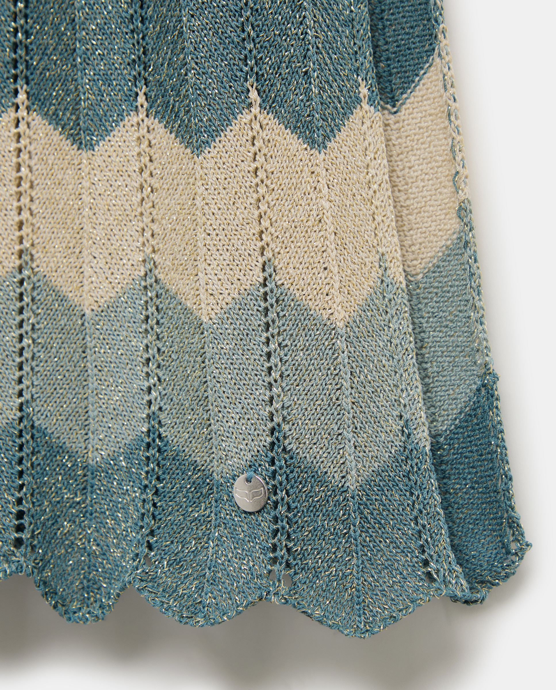 Vestido de Tricot com Chevron Verde-5