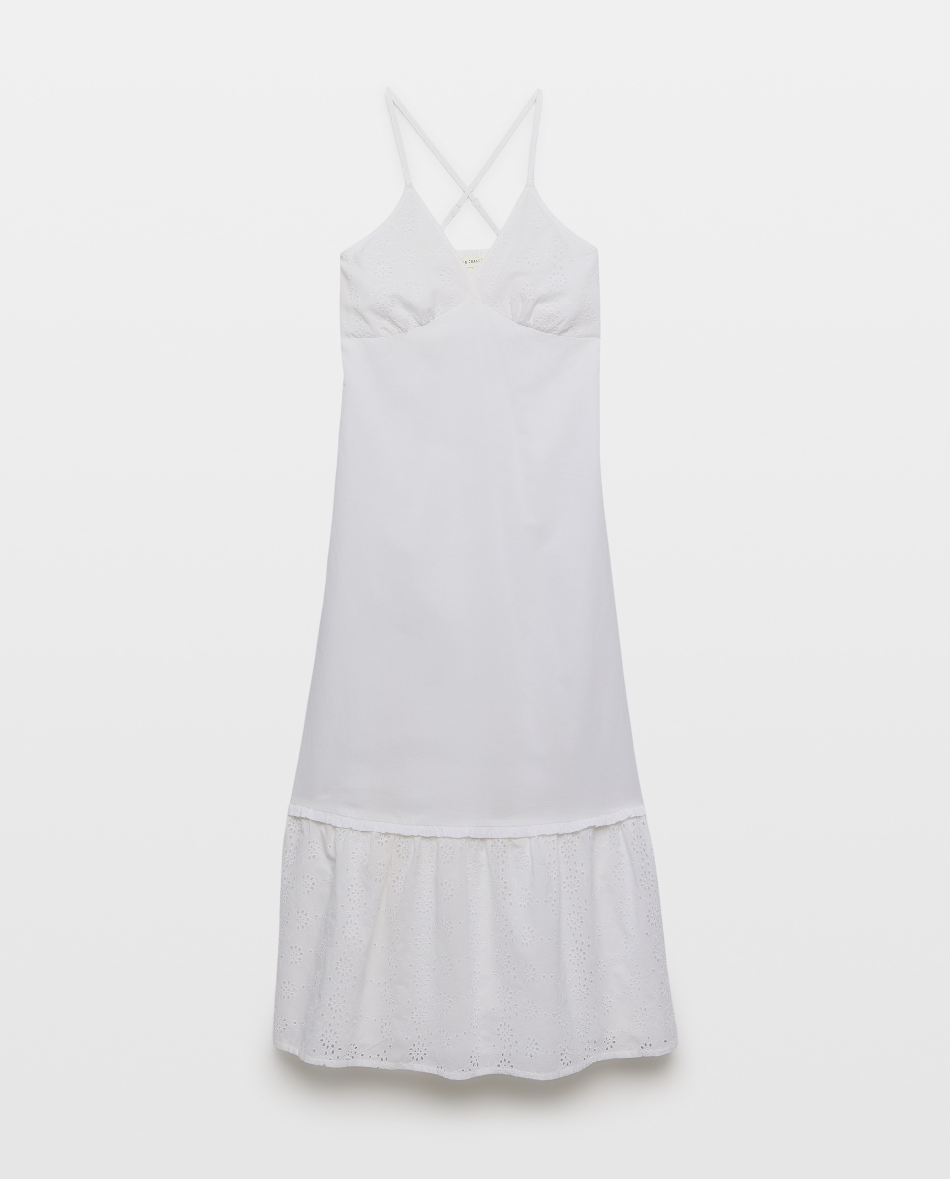 Vestido Comprido com Bordados - Branco Branco-4