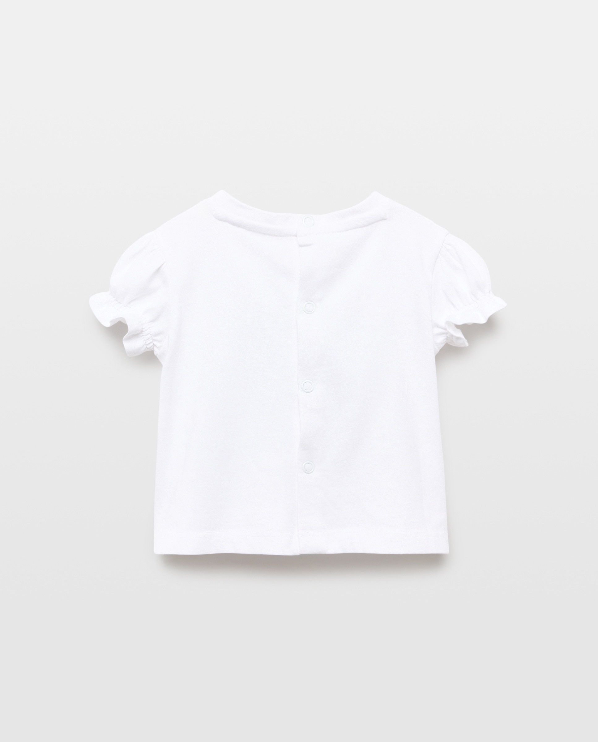 T-shirt de Bebé com Manga Curta e Bolso Especial Branco-2