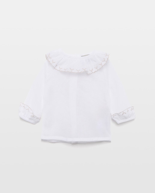 Imagem 0 de Camisa Básica de Bebé com Manga Comprida com Festão