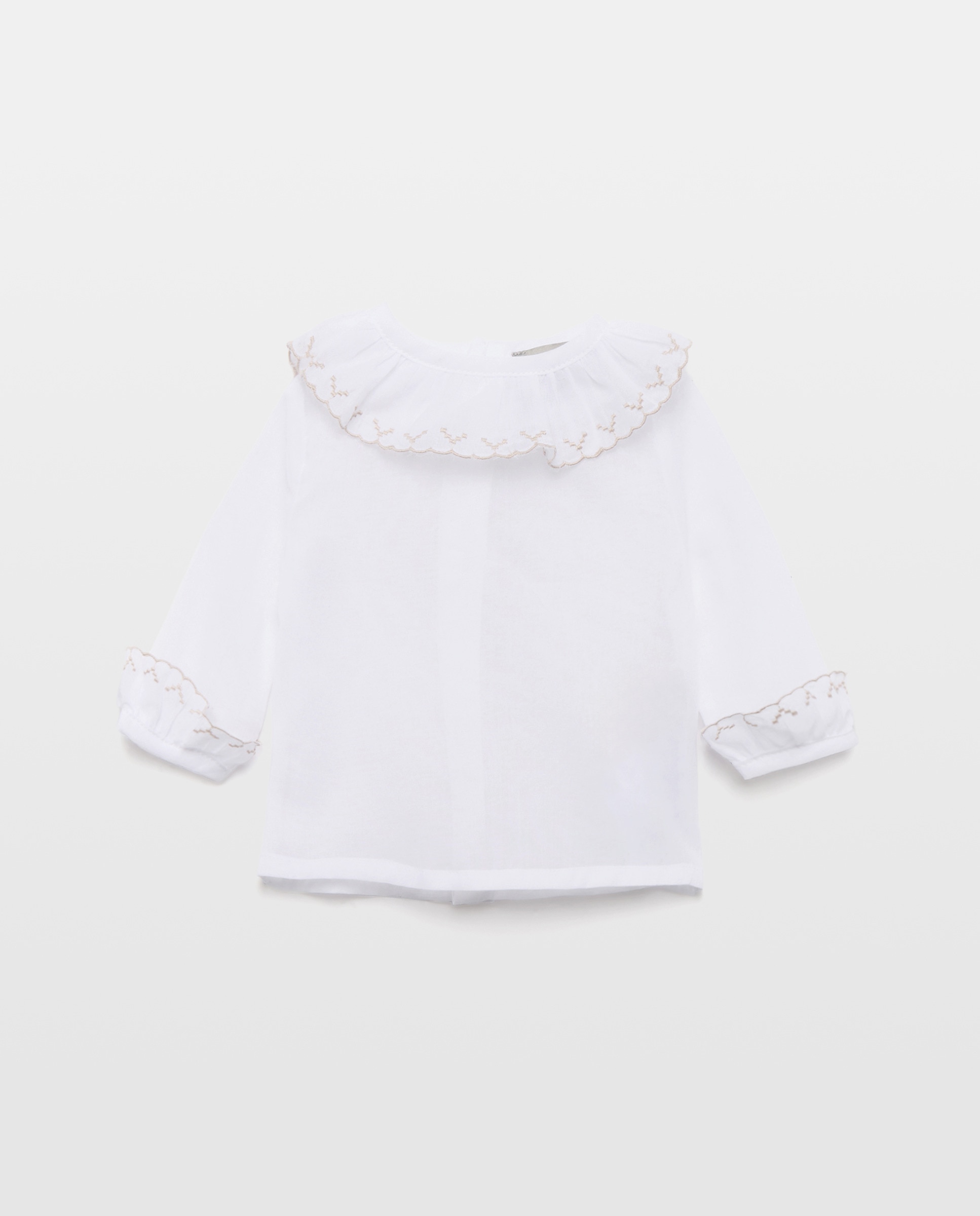 Camisa Básica de Bebé com Manga Comprida com Festão Coconut El Corte Inglés Branco-1