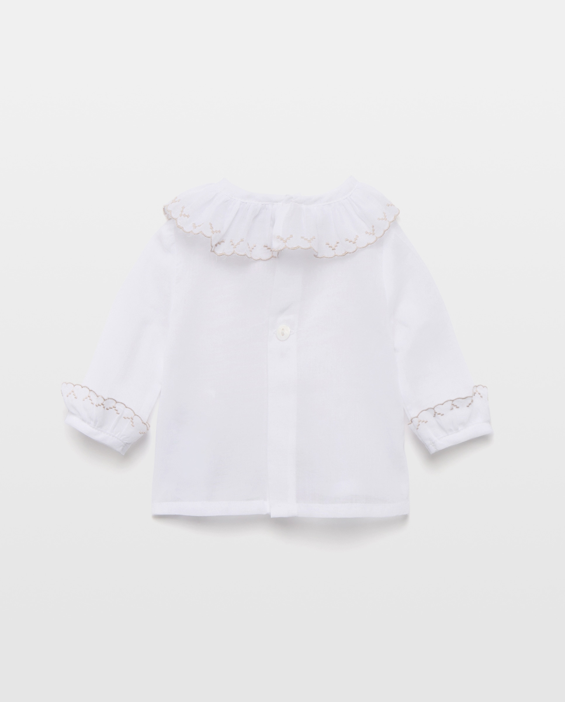 Camisa Básica de Bebé com Manga Comprida com Festão Coconut El Corte Inglés Branco-2