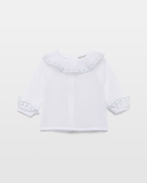 Imagem 0 de Camisa Básica de Bebé com Manga Comprida com Festão