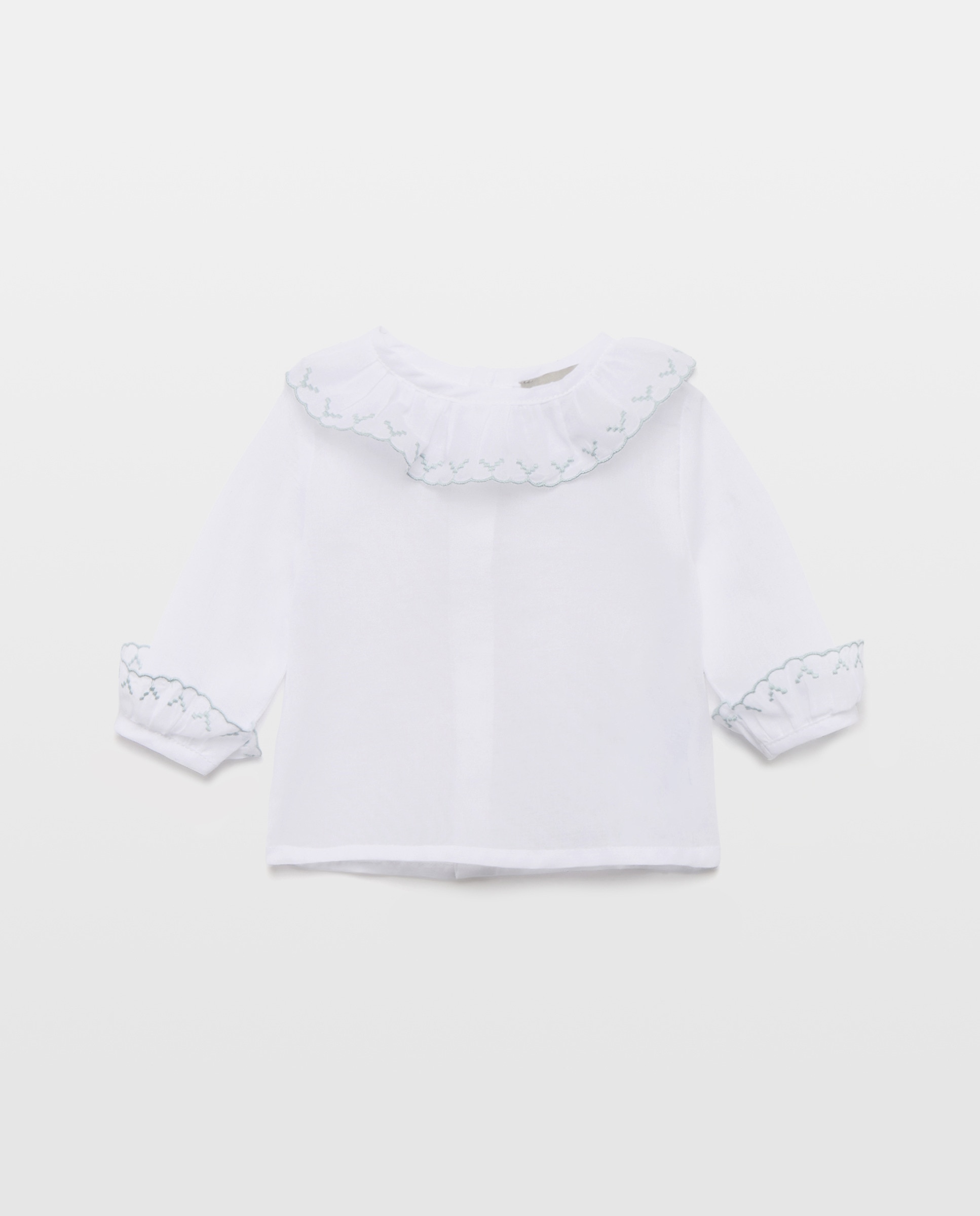 Camisa Básica de Bebé com Manga Comprida com Festão Coconut El Corte Inglés Branco-1