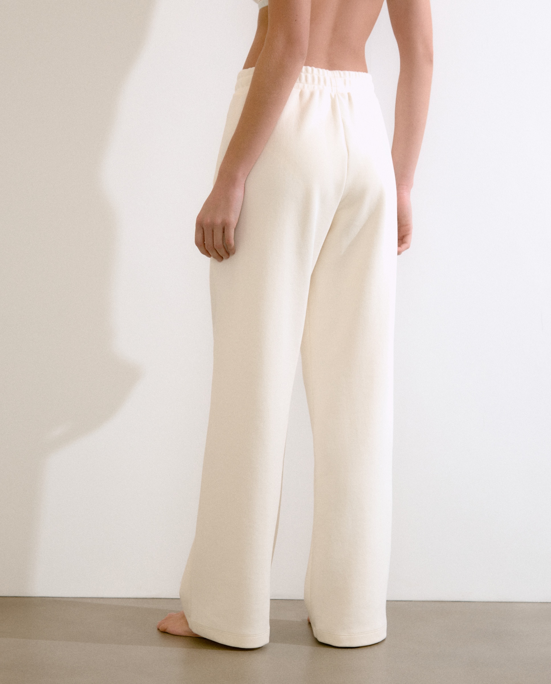 Calças Homewear Largas Branco-3