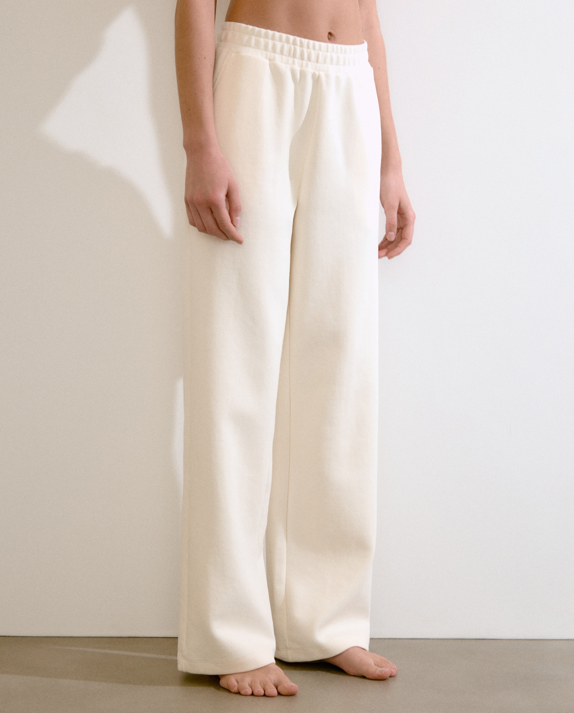 Calças Homewear Largas Branco-2