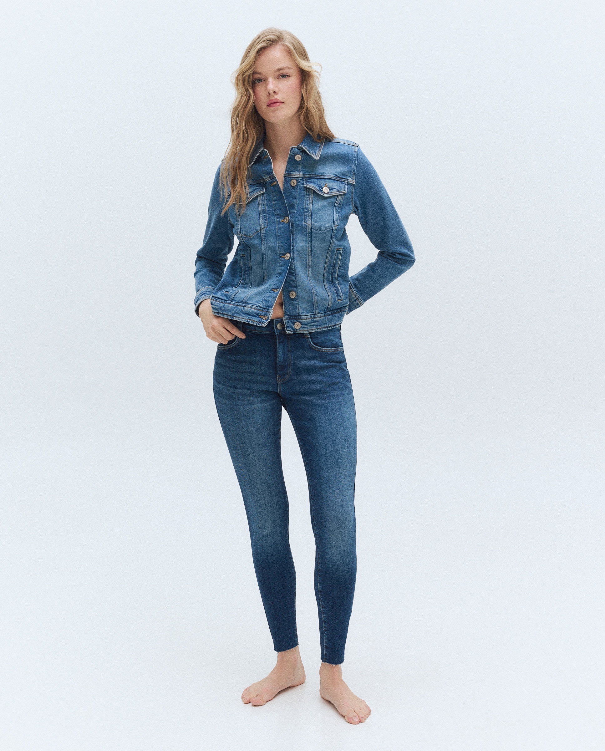 Pantalón denim de mujer pitillo - Easy Wear - Azul oscuro Azul oscuro-1