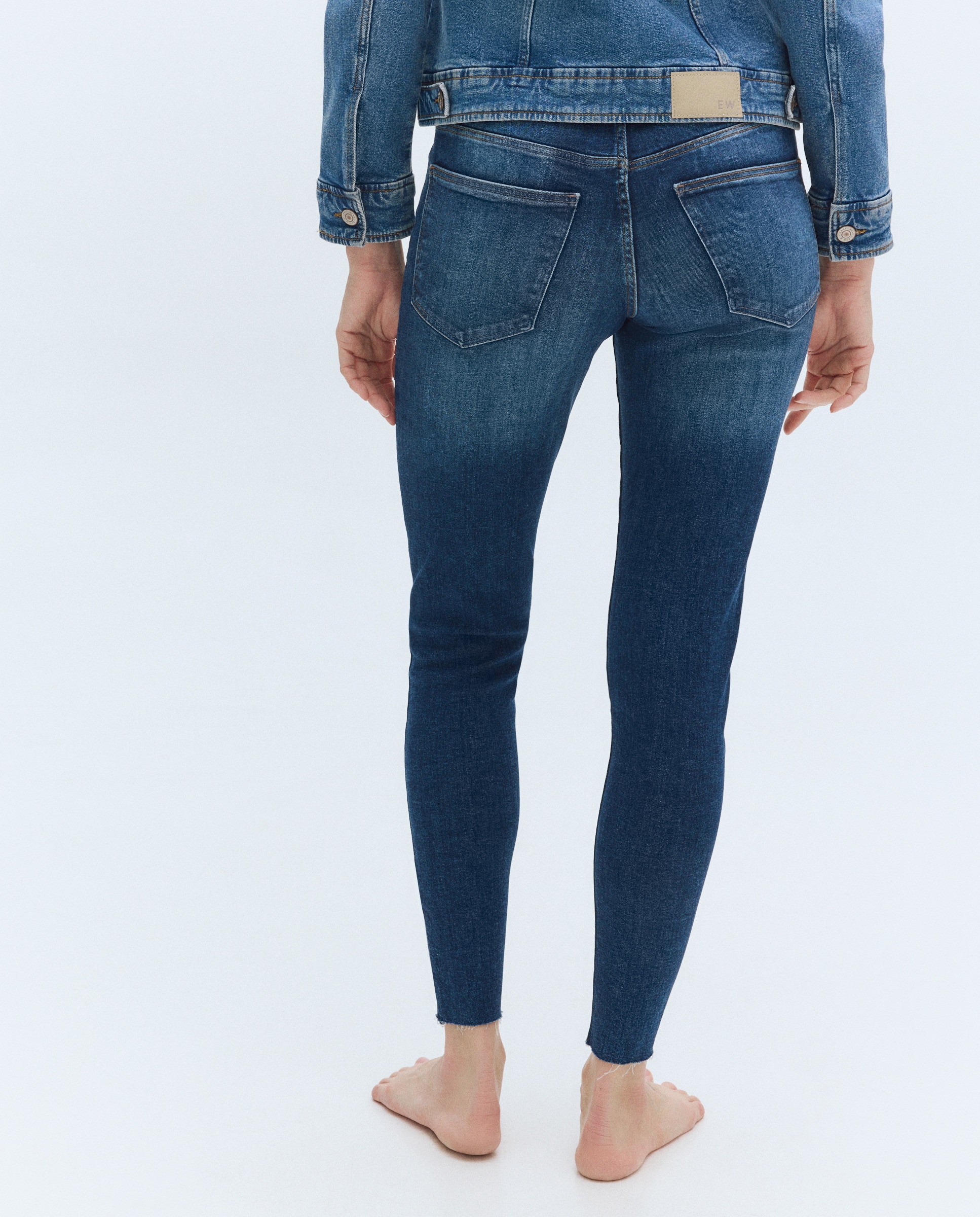 Pantalón denim de mujer pitillo - Easy Wear - Azul oscuro Azul oscuro-3