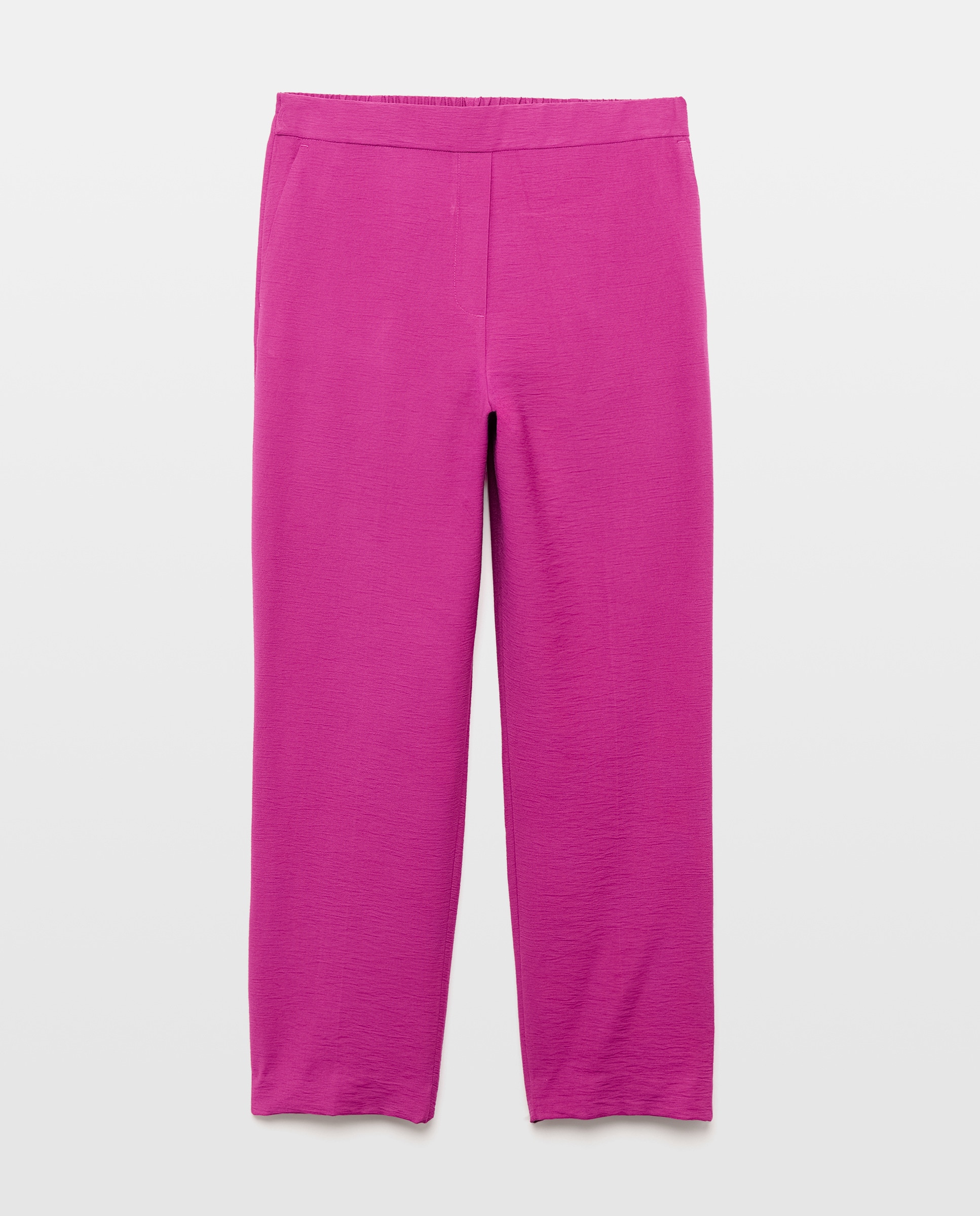 Calças Lisas de Crinkle Buganvília-4