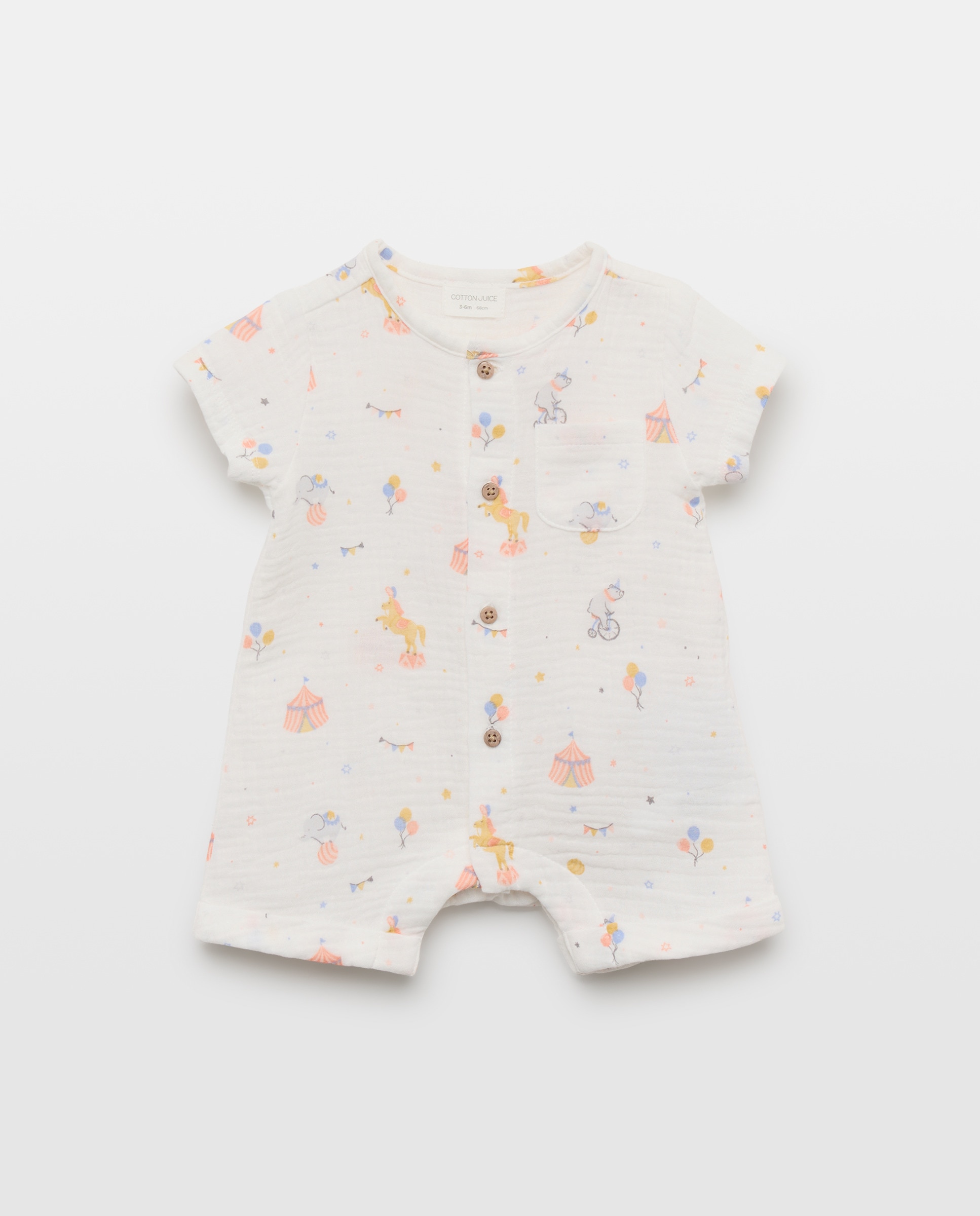 Imagem 0 de Babygrow de Chiffon de Bebé com Desenhos de Animais