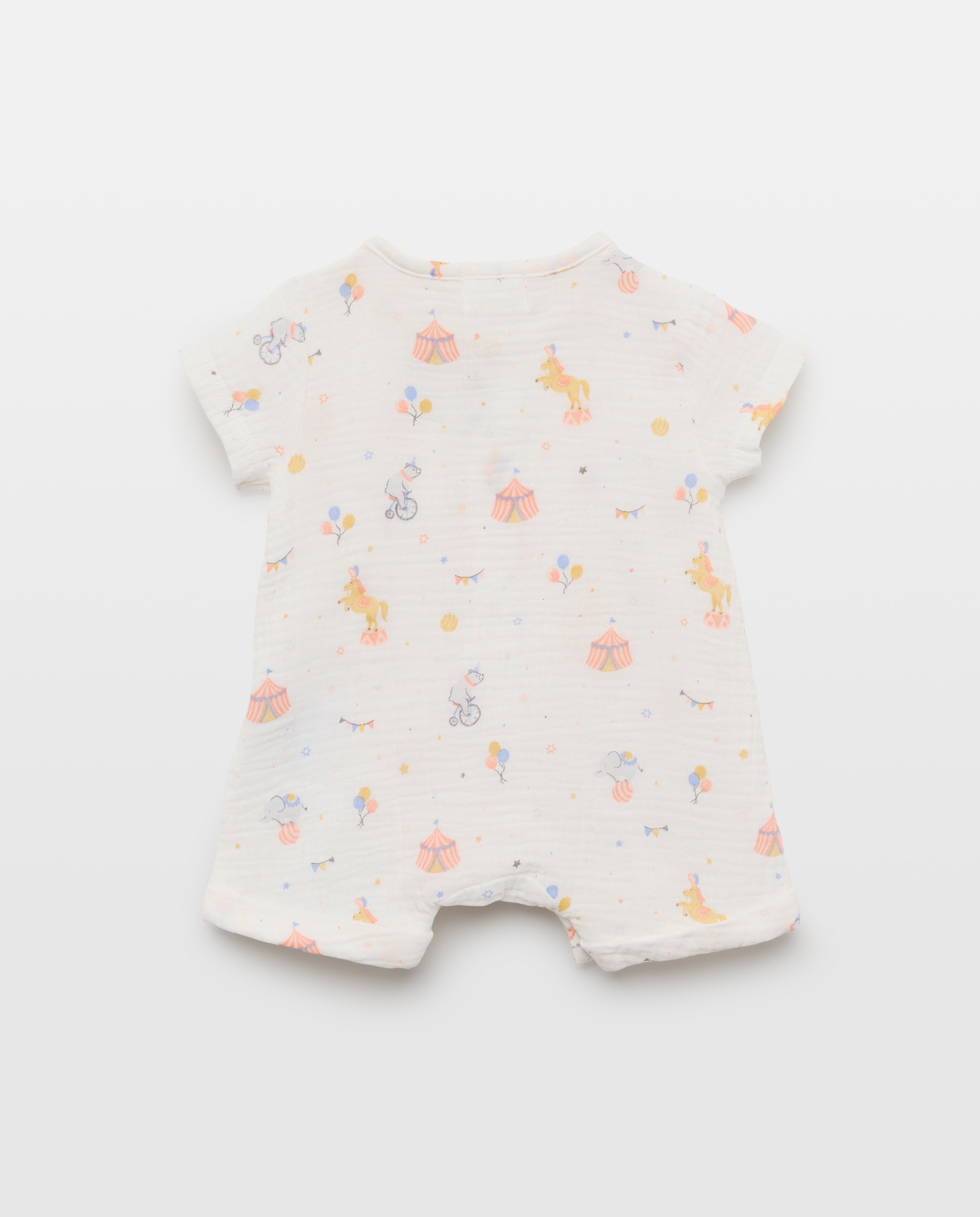 Babygrow de Chiffon de Bebé com Desenhos de Animais Cotton Juice Branco-2