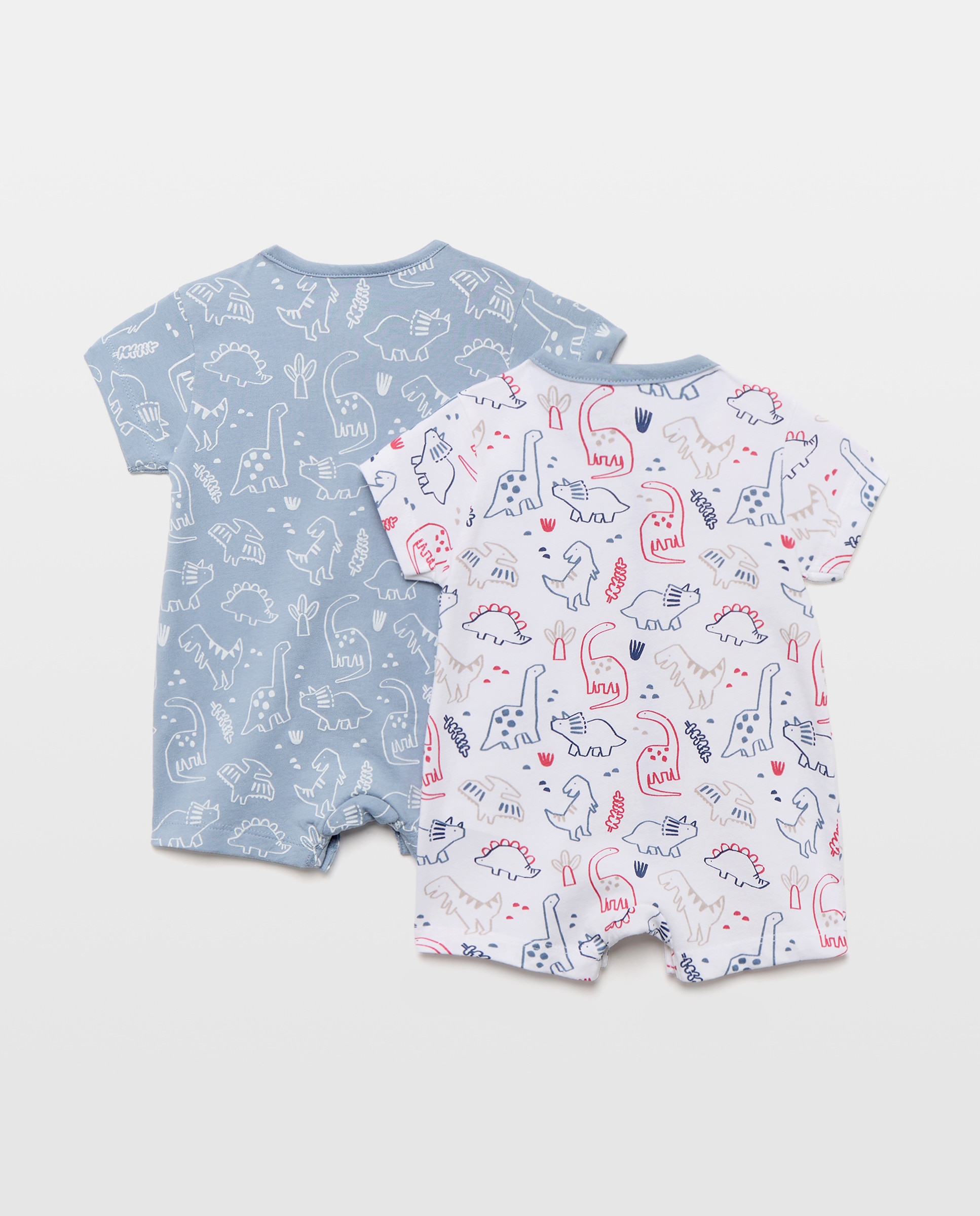 Pack de Dois Pijamas de Bebé com Dinossauros Cotton Juice Preto-2