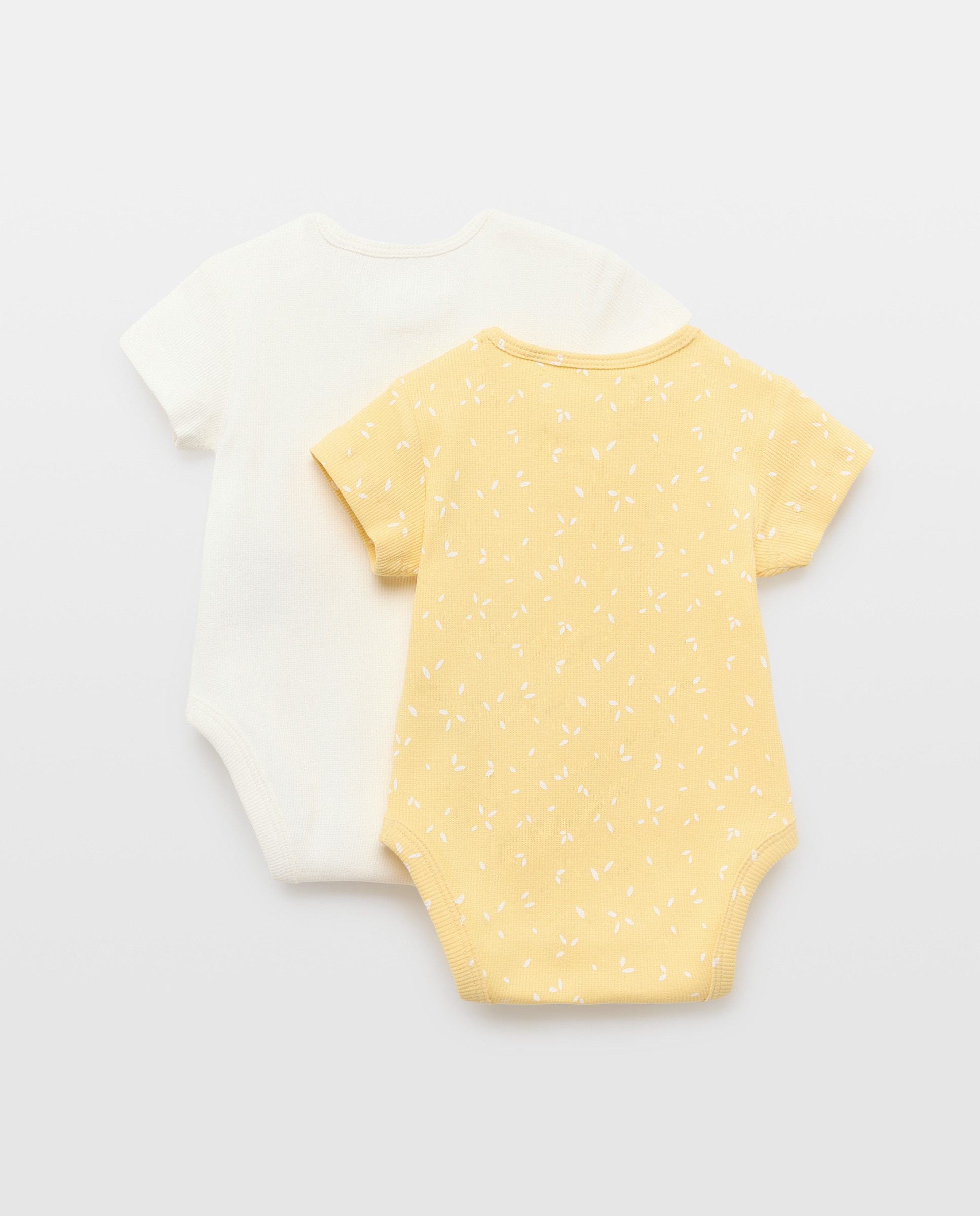Pack de Bodies de Bebé com Manga Curta Canelada Baby El Corte Inglés Amarelo-2
