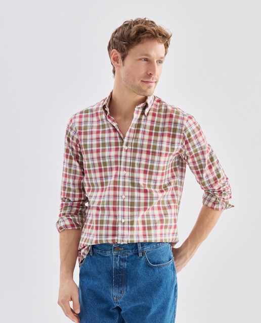 Imagem 0 de Camisa Casual de Manga Comprida e aos Quadrados