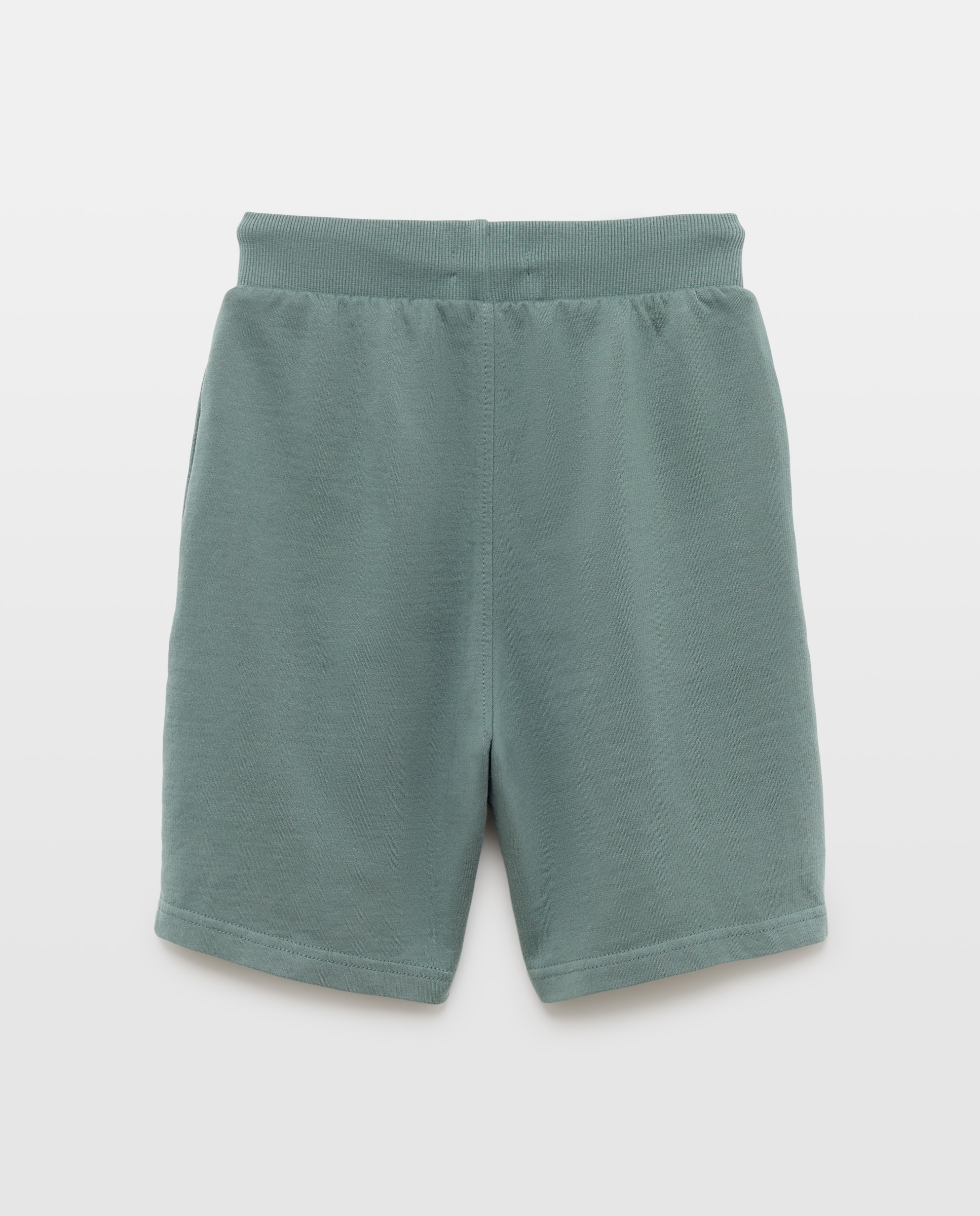 Bermuda de niño felpa efecto lavado 530 Verde oscuro-2