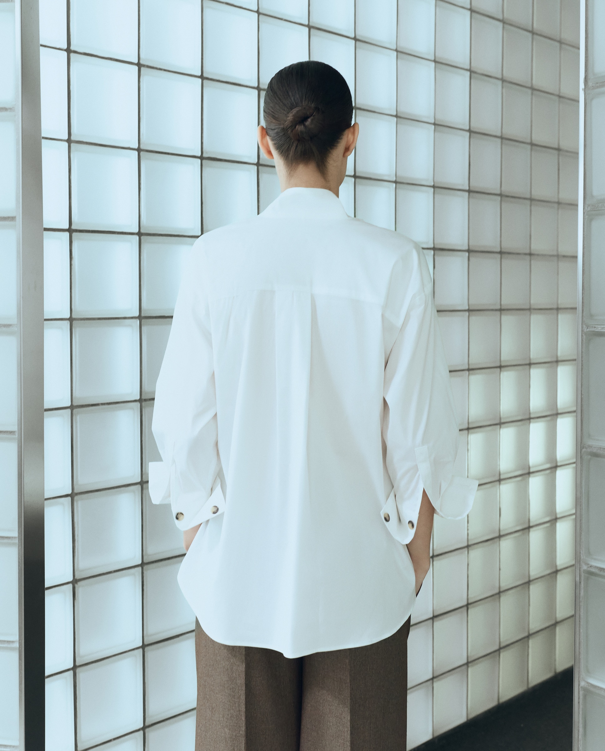 Camisa de Manga Comprida e em Popelina Branco-3