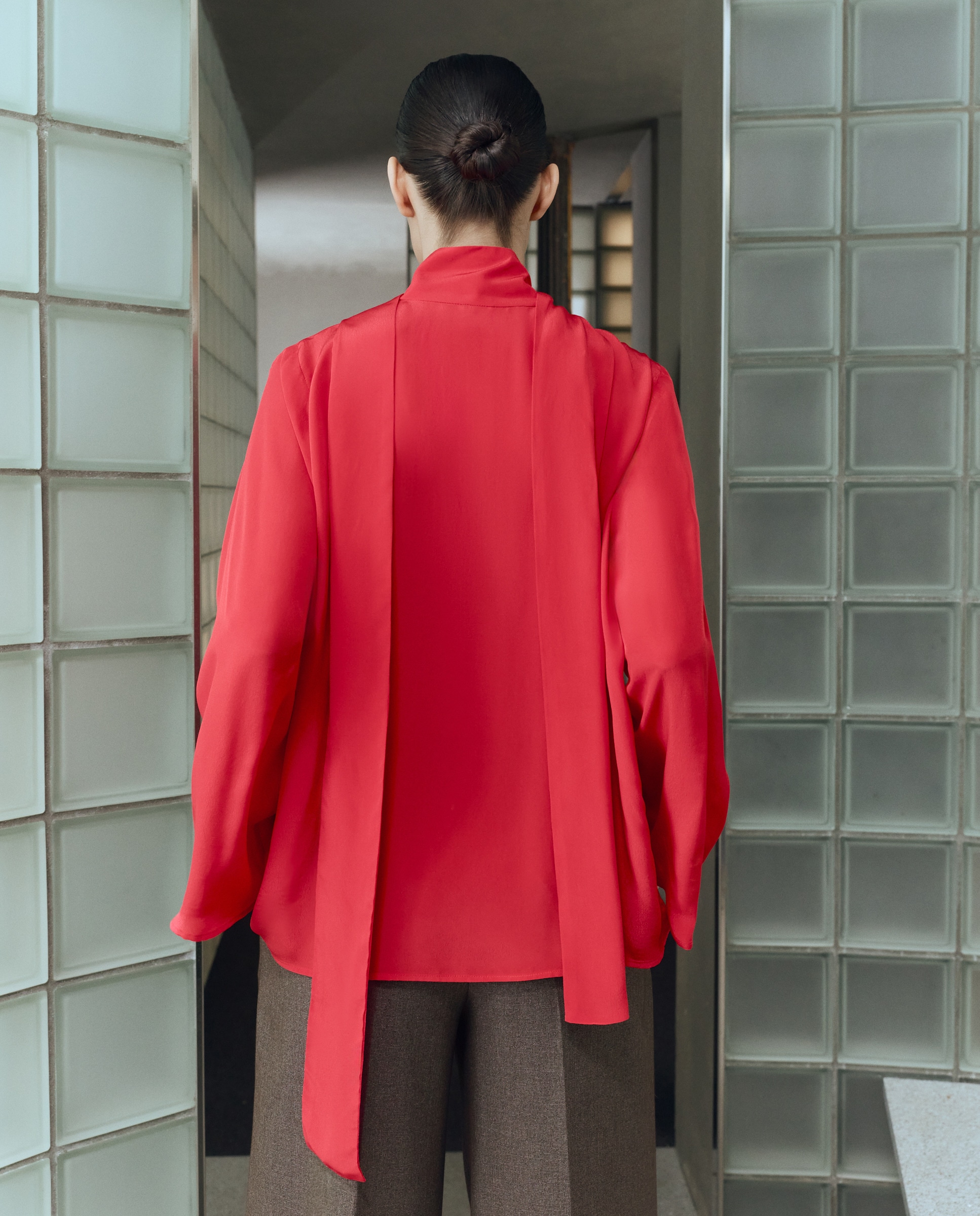 Blusa com Laço e Textura Vermelho-4