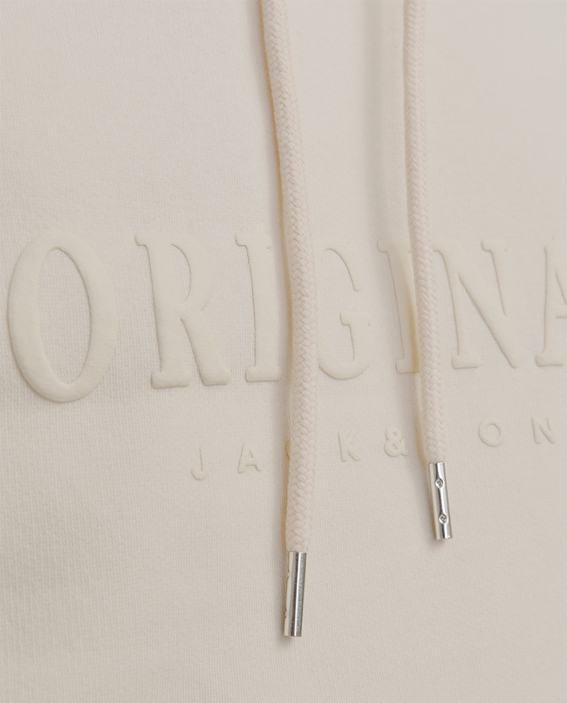 Sweatshirt com Capuz, Manga Comprida e Estampado à Frente Creme-4