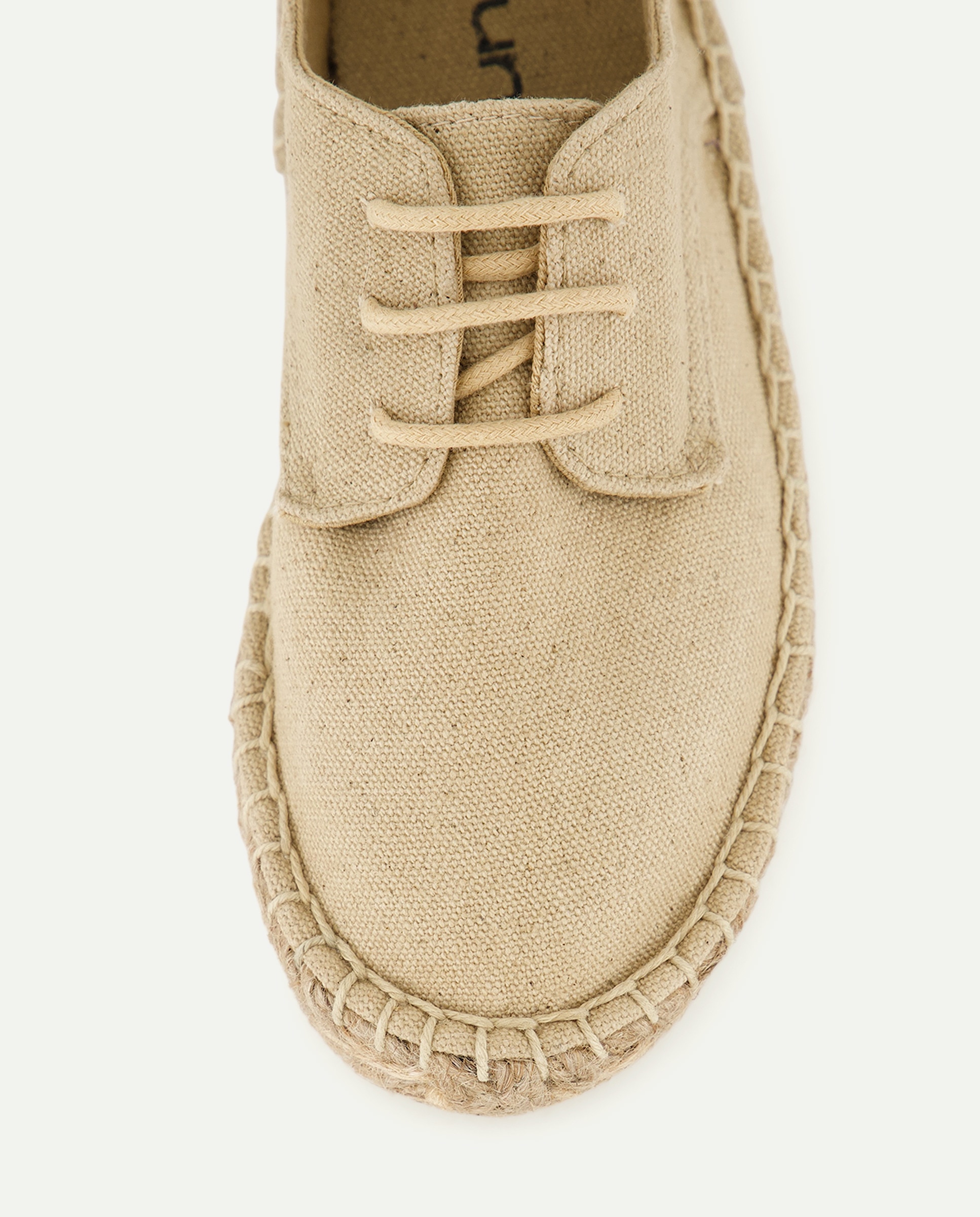 Zapato de bebés de yute con cordones efecto lavado Beige-5