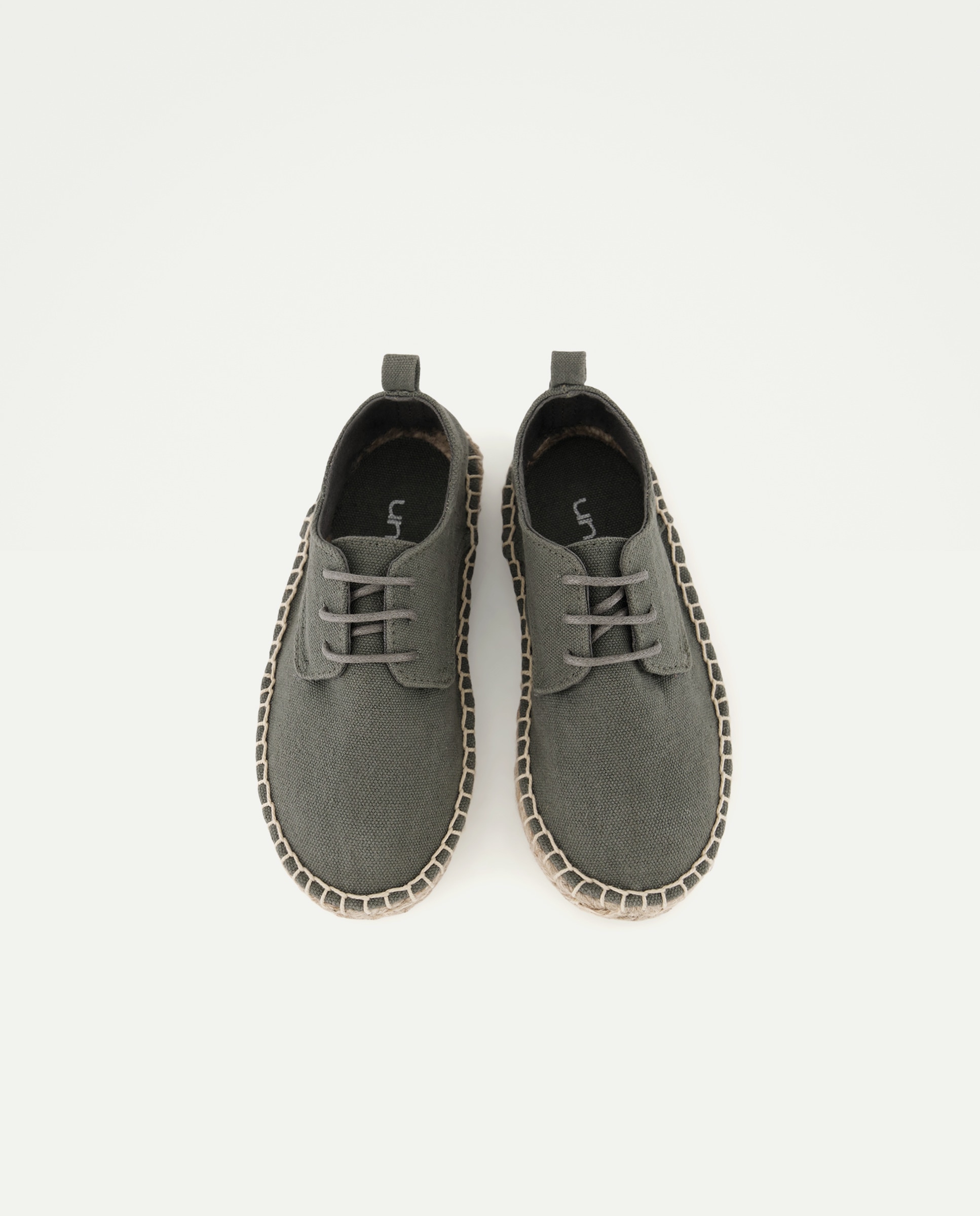 Zapato de bebés de yute con cordones efecto lavado 520 Kaki-4