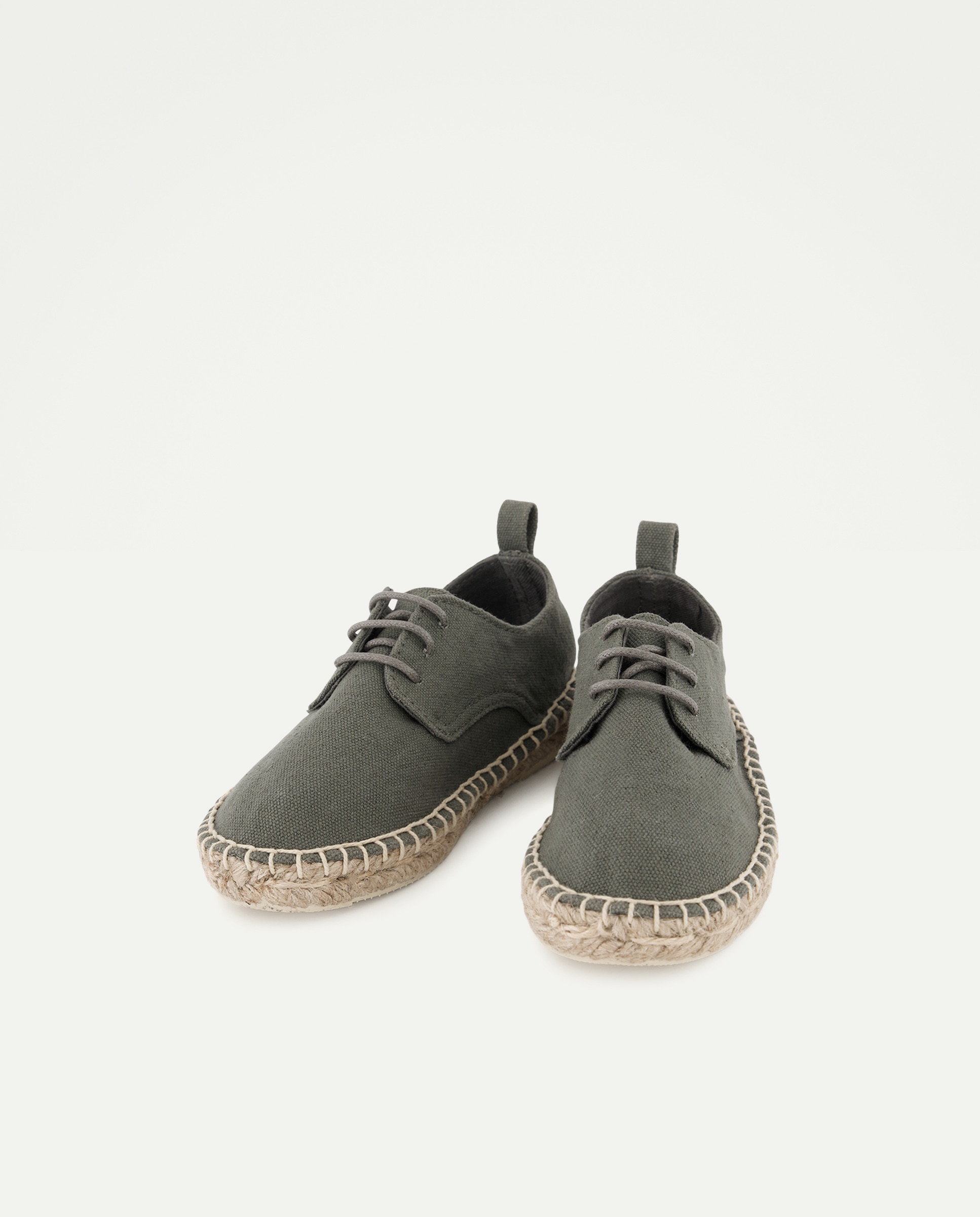 Zapato de bebés de yute con cordones efecto lavado 520 Kaki-2
