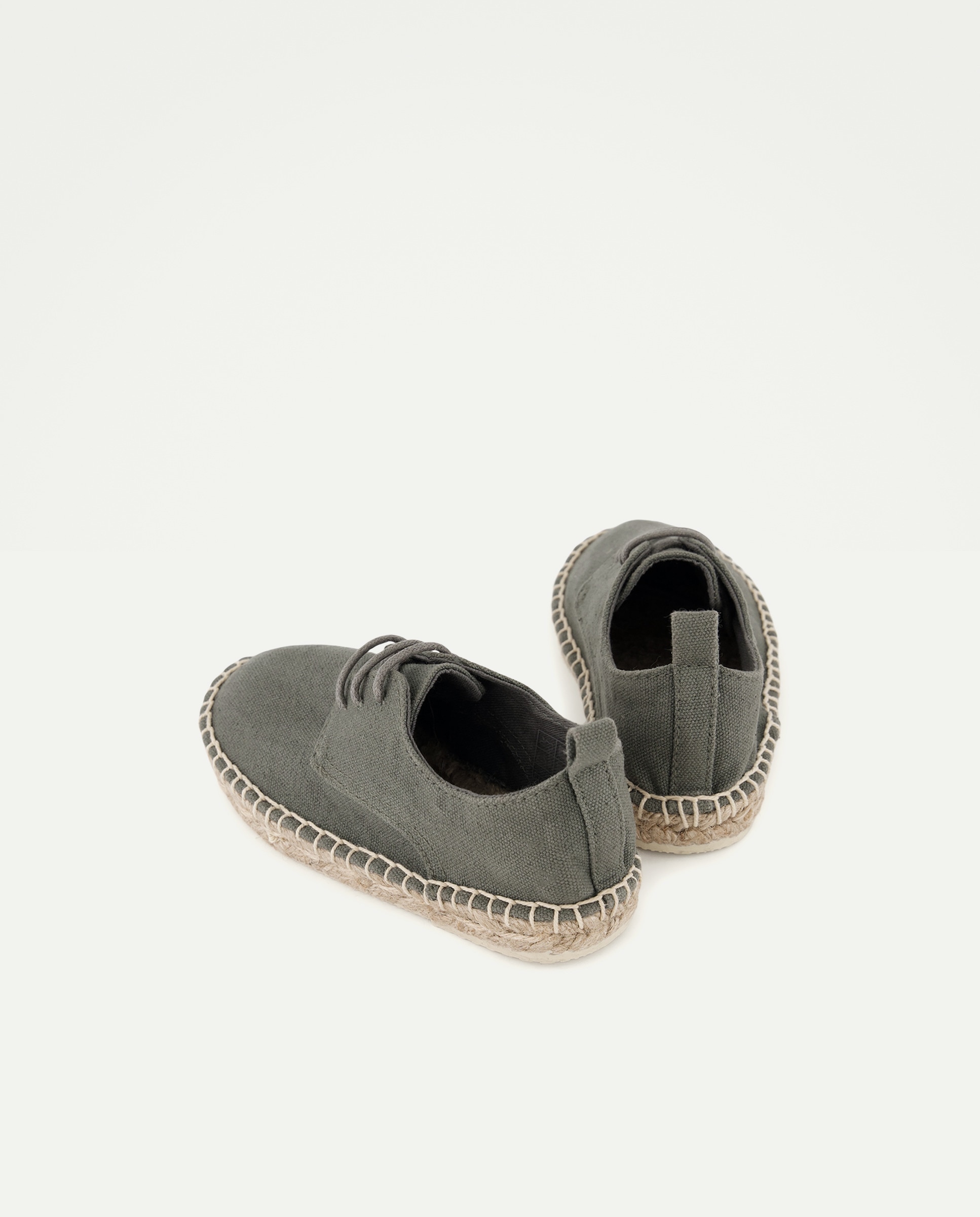Zapato de bebés de yute con cordones efecto lavado 520 Kaki-3