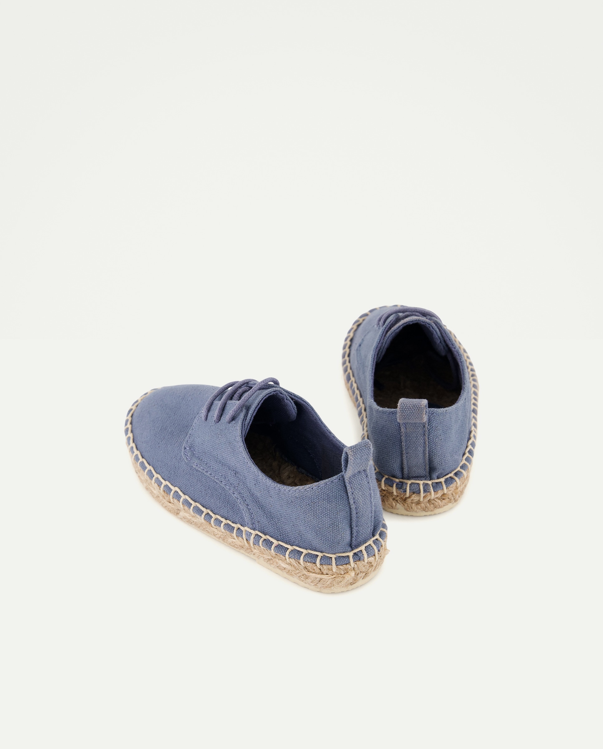 Zapato de bebés de yute con cordones efecto lavado 430 Azul oscuro-3