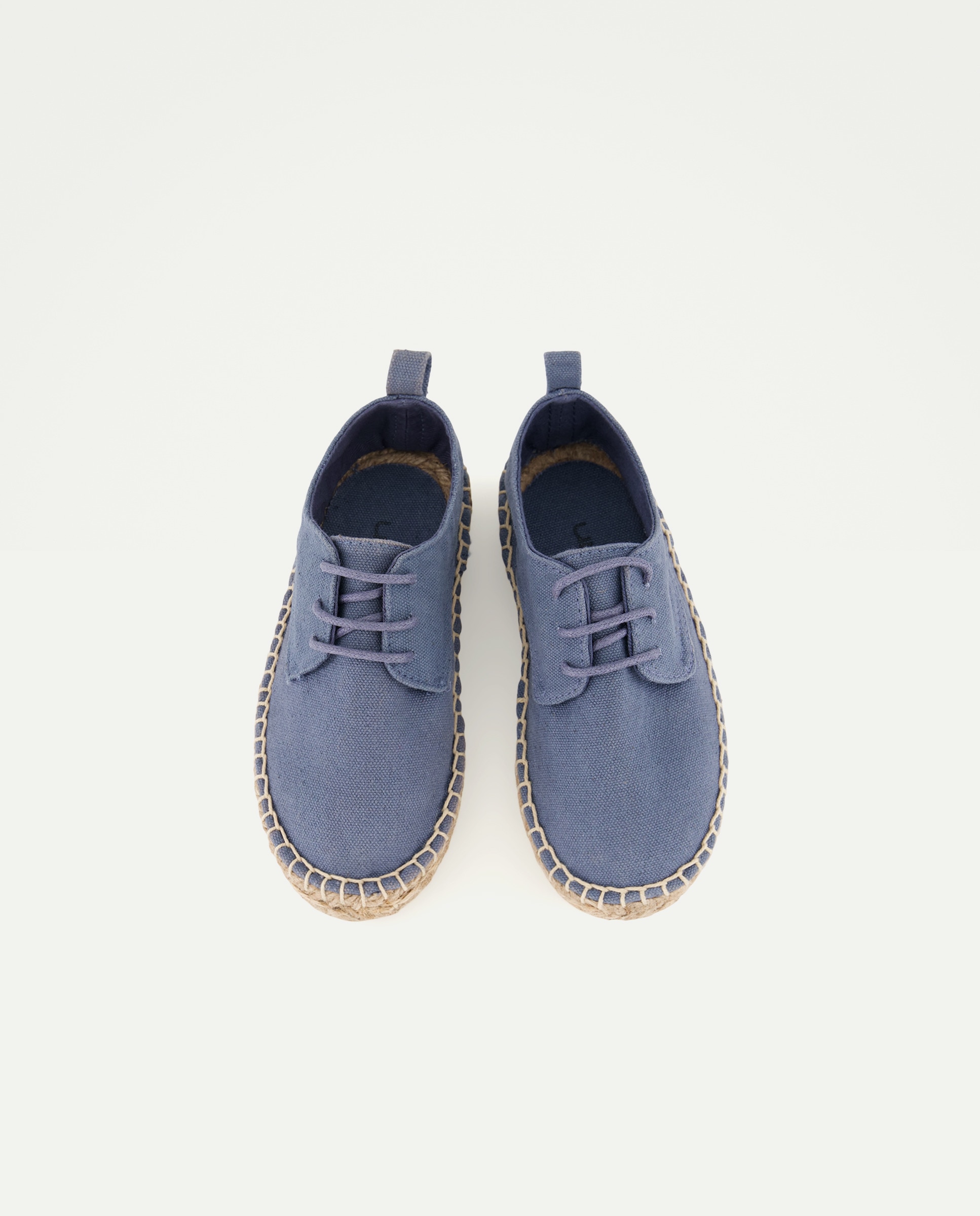 Zapato de bebés de yute con cordones efecto lavado 430 Azul oscuro-4