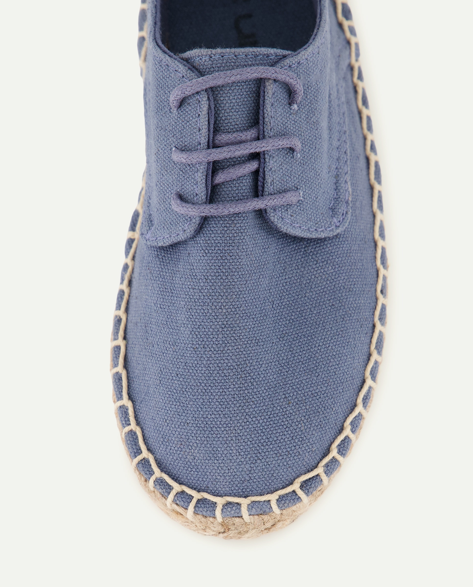 Zapato de bebés de yute con cordones efecto lavado 430 Azul oscuro-5
