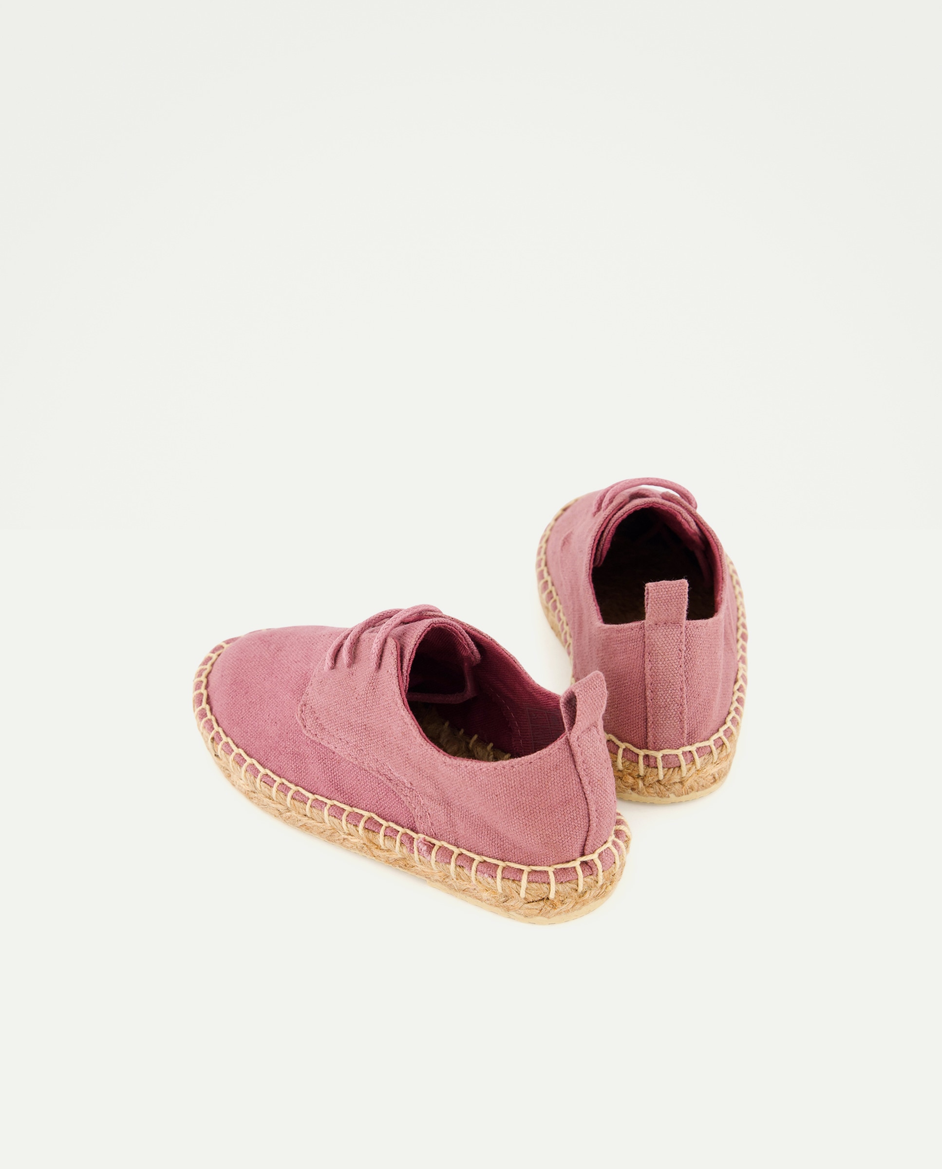 Zapato de bebés de yute con cordones efecto lavado 282 Malva-3