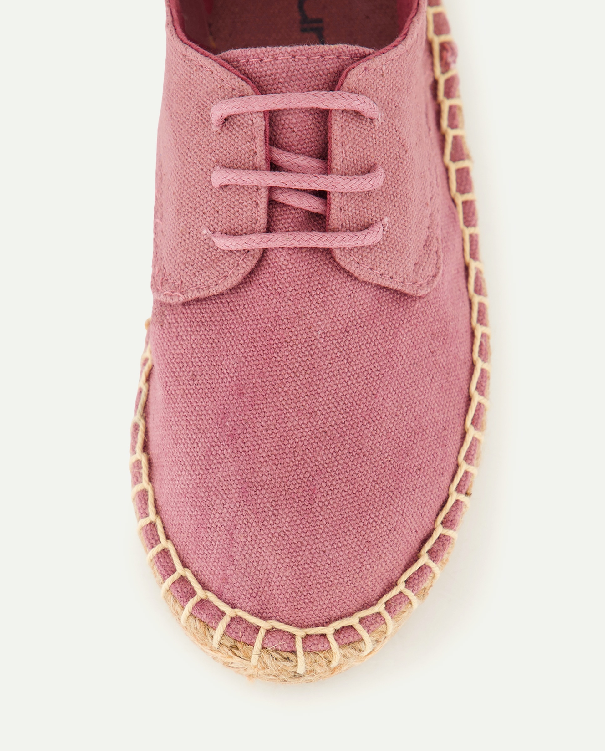 Zapato de bebés de yute con cordones efecto lavado 282 Malva-5