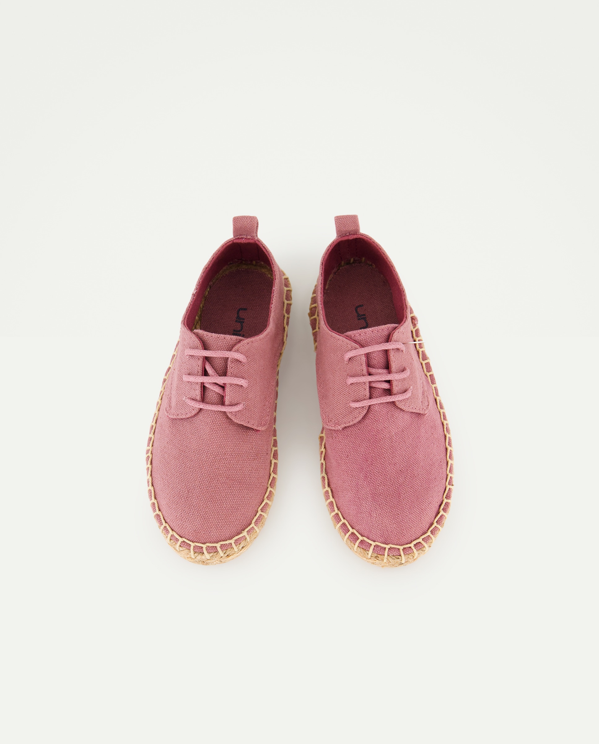 Zapato de bebés de yute con cordones efecto lavado 282 Malva-4