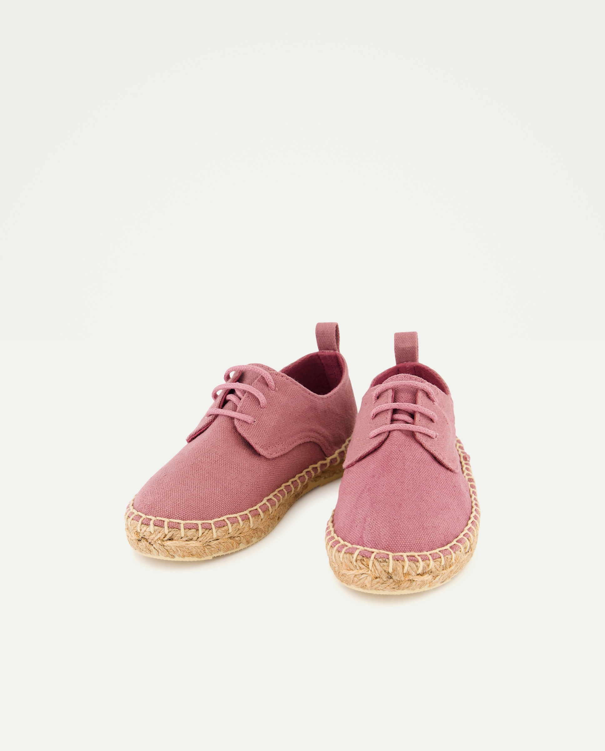 Zapato de bebés de yute con cordones efecto lavado 282 Malva-2