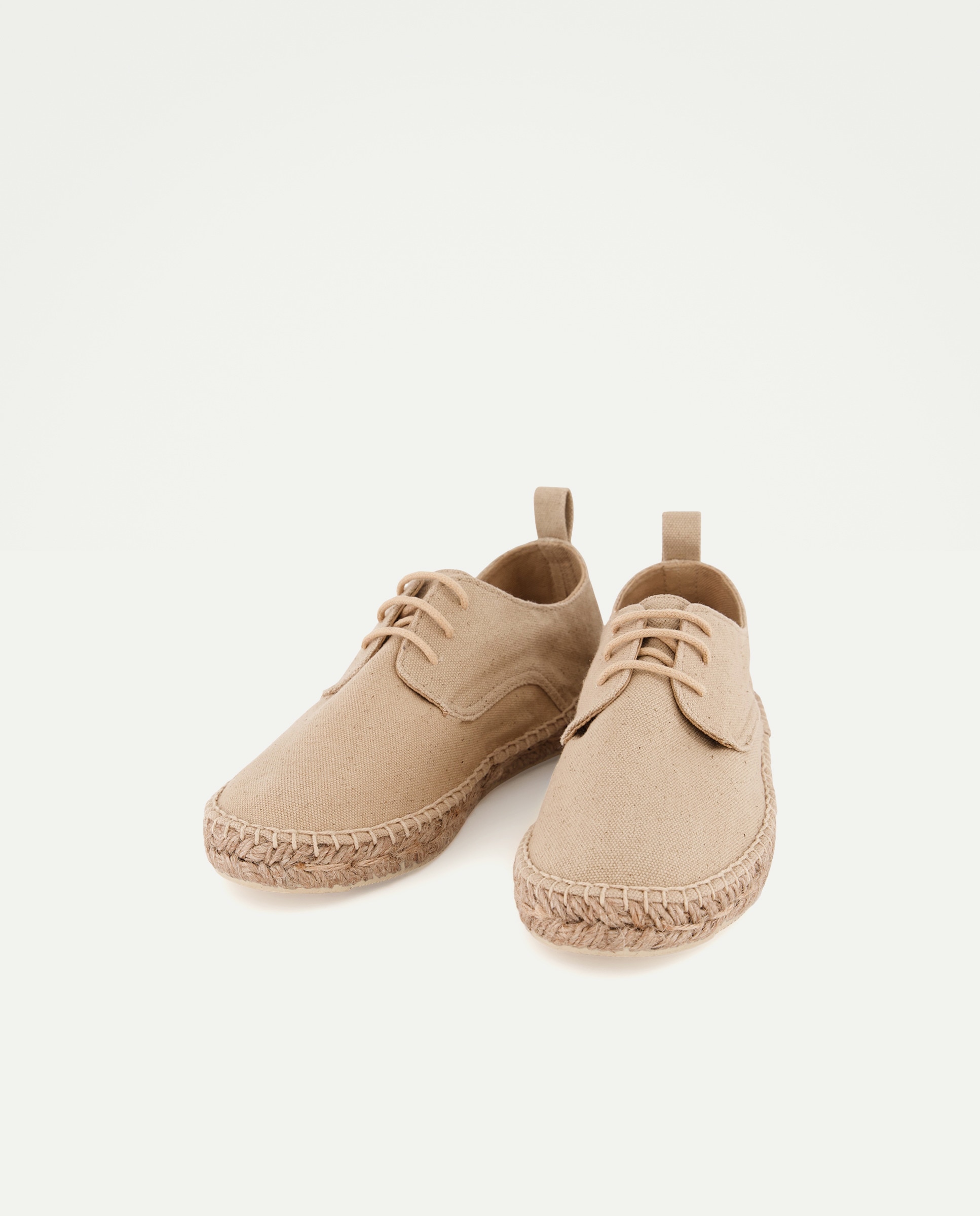 Zapato de niño de yute con cordones efecto lavado Beige-2