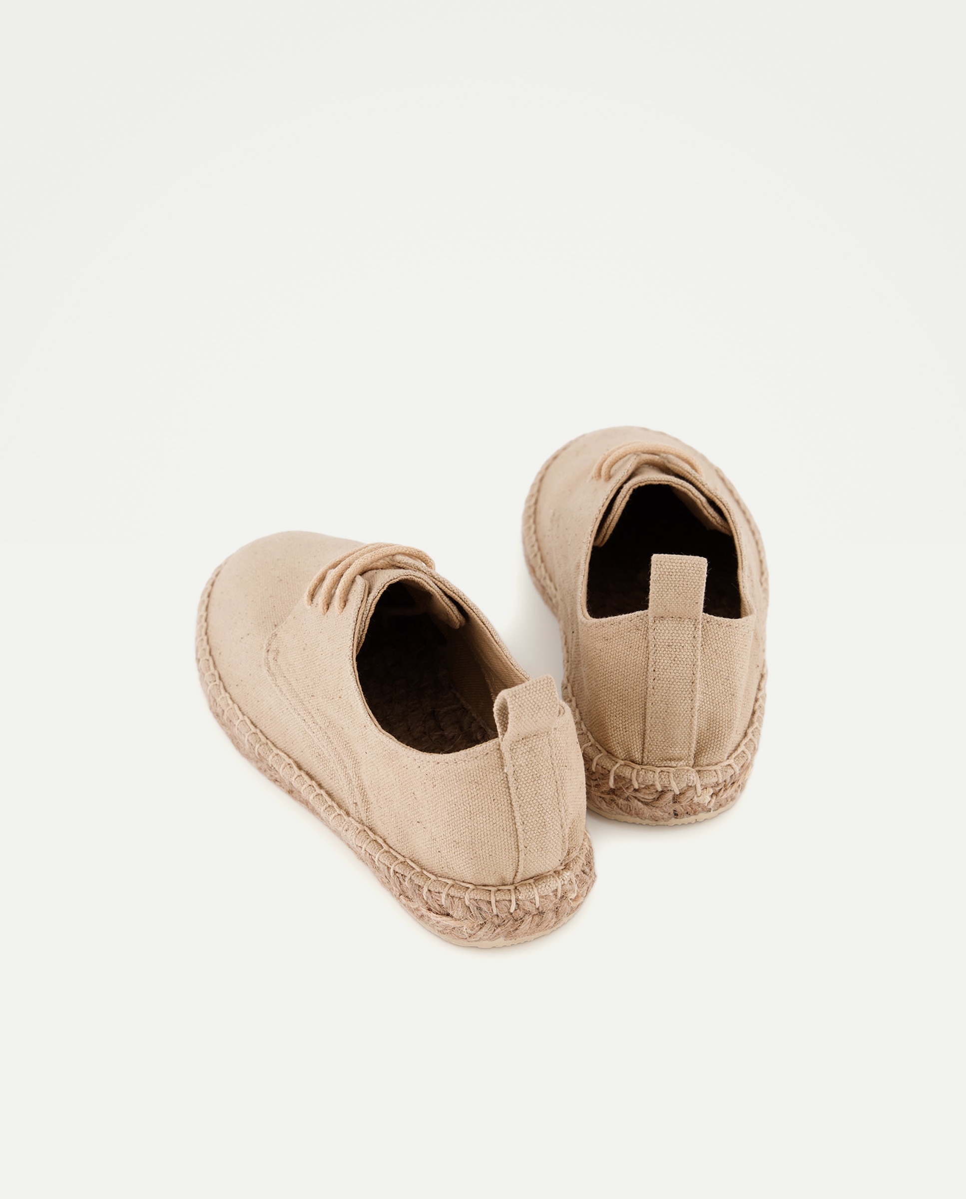 Zapato de niño de yute con cordones efecto lavado Beige-3