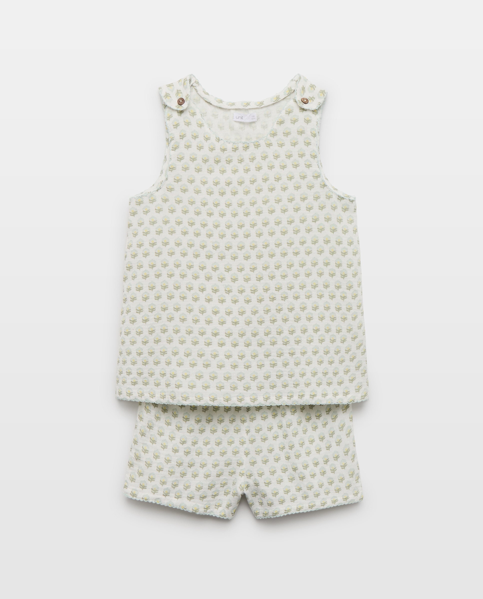 Imagen 0 de Pijama de niña de gasa corto estampado