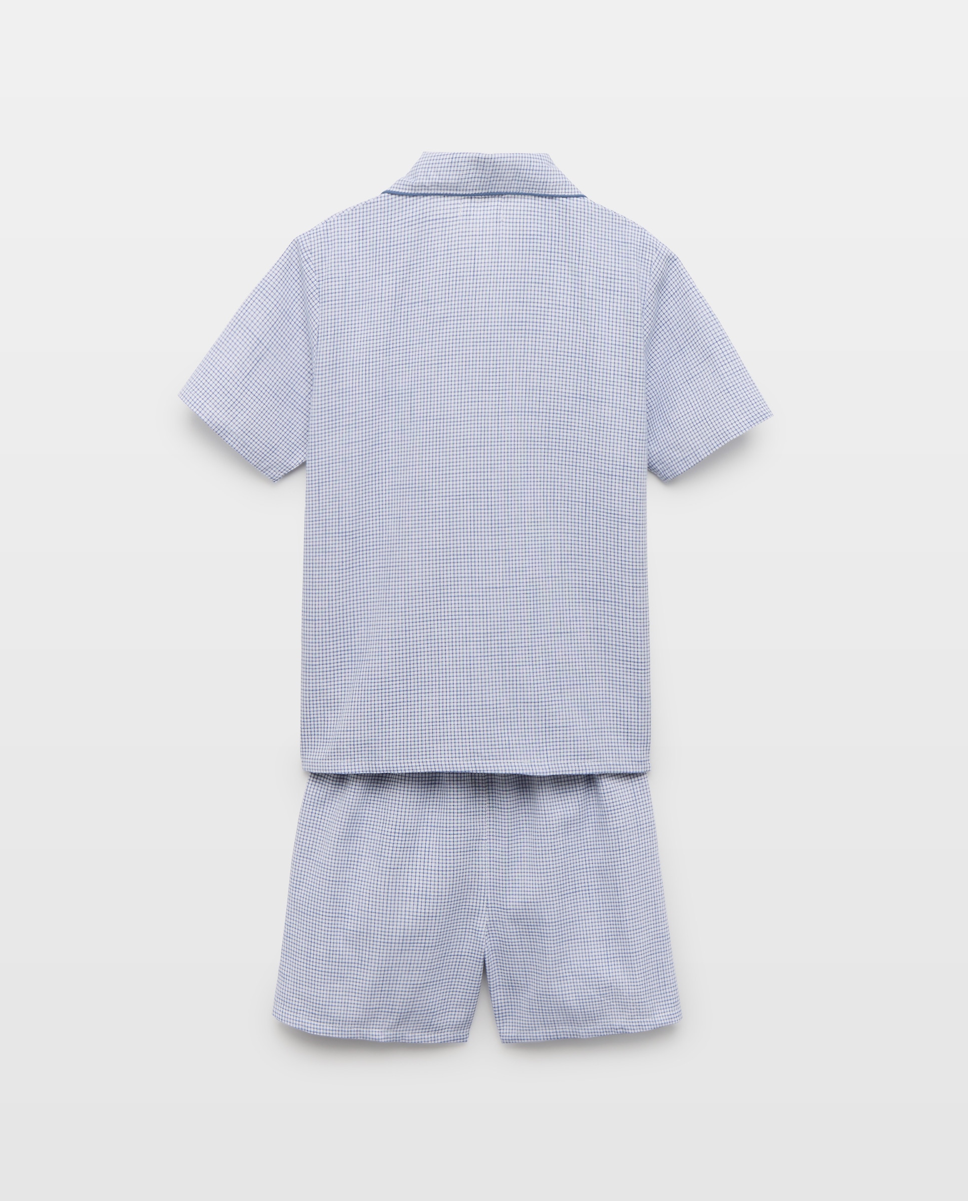 Pijama de niño de popelin corto 400 Azul-2