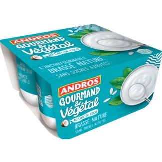 Cremoso Vegetal Natural Gourmand & Végétal Pack 4 embalagem 100 g - Andros
