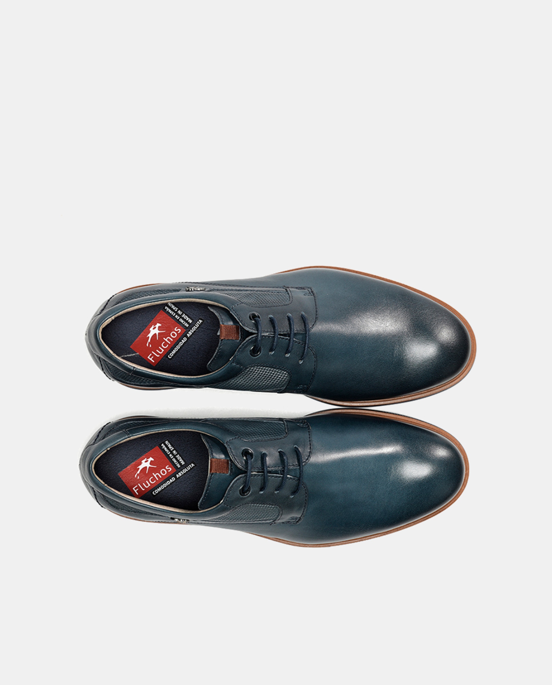 Bluchers em Pele Azul-marinho-5