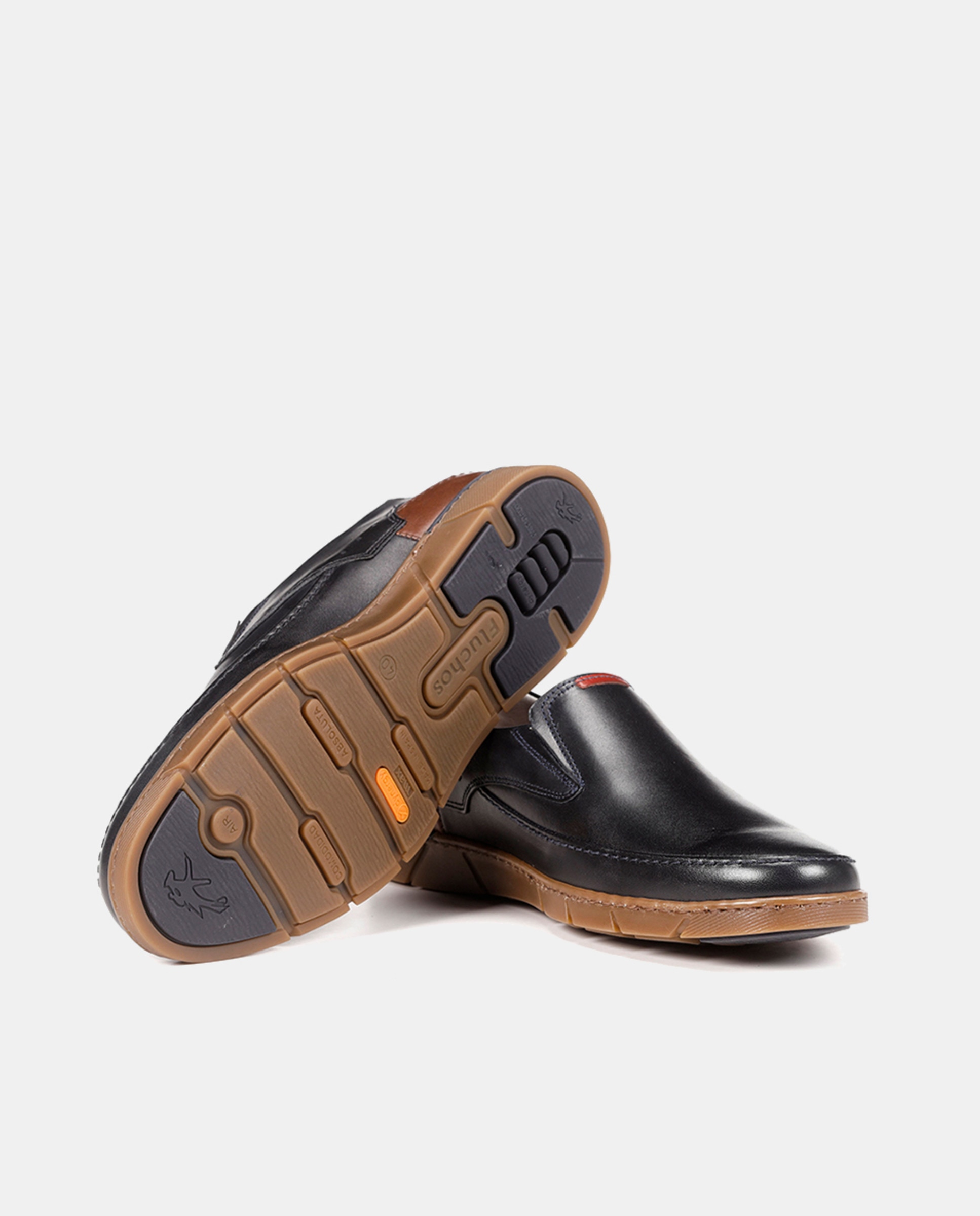 Mocassins em Pele com Sola Flexível Azul-marinho-4