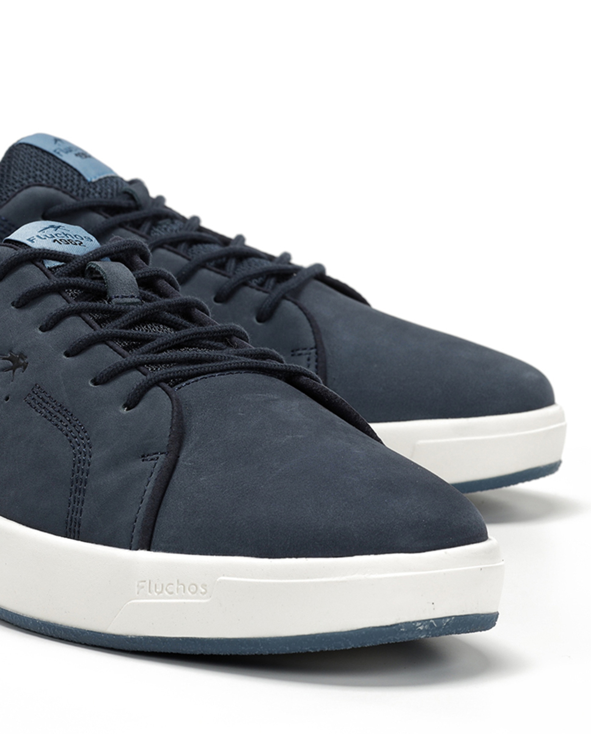 Sapatos em Pele com Atacadores Azul-marinho-7