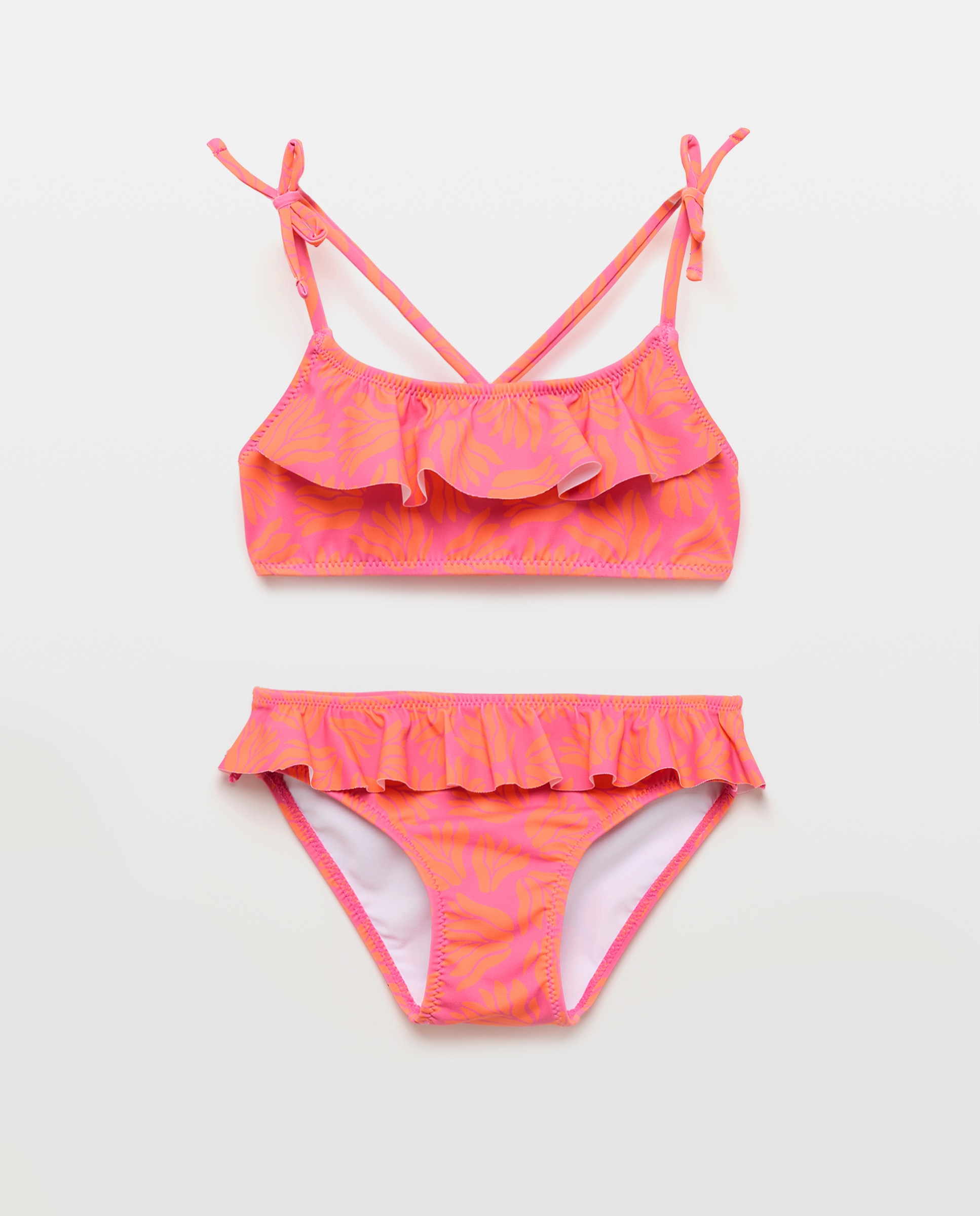 Imagen 0 de Bikini niña volantes y lazos flor