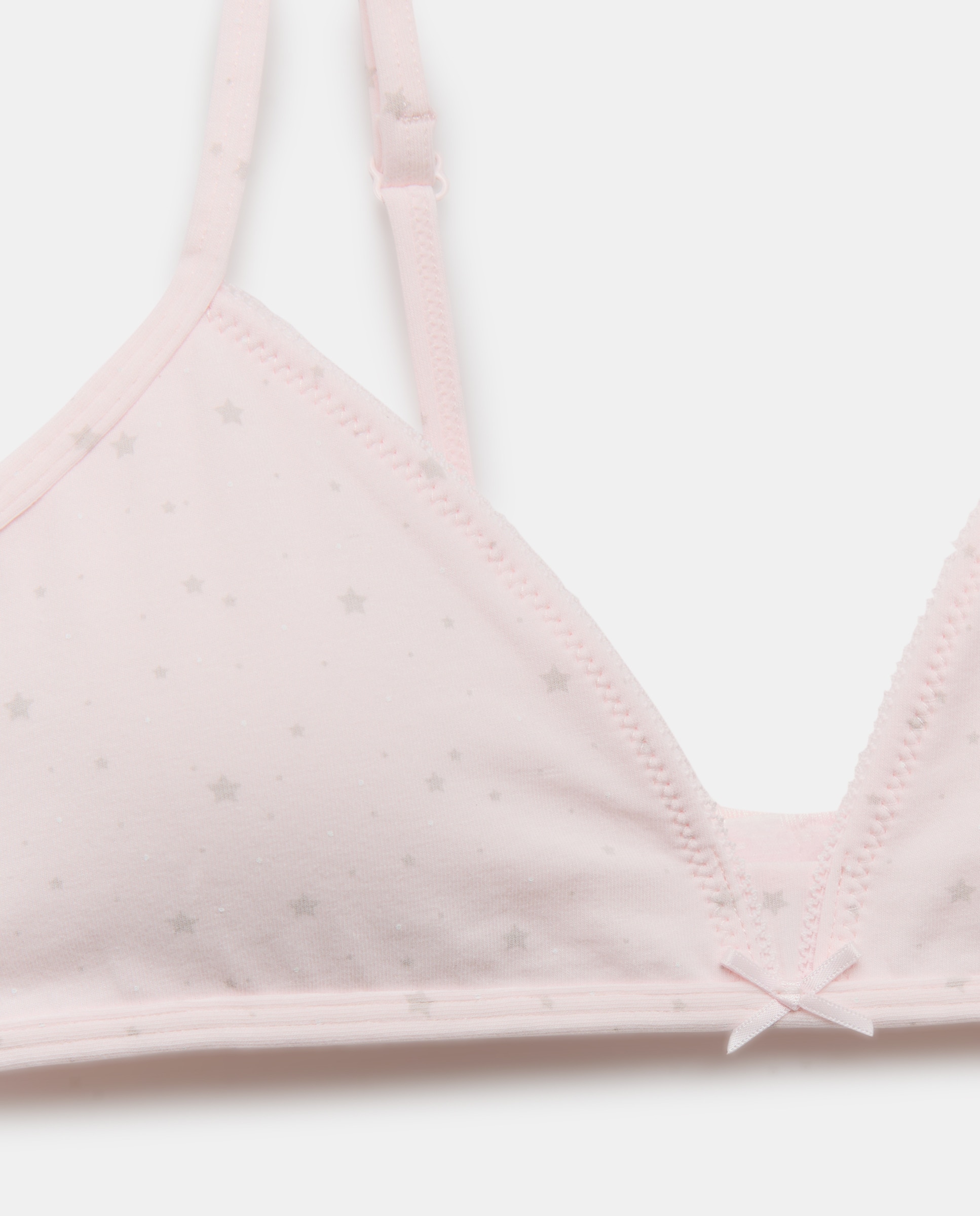 Soutien Triangular com Foam e Estrelas Rosa-3